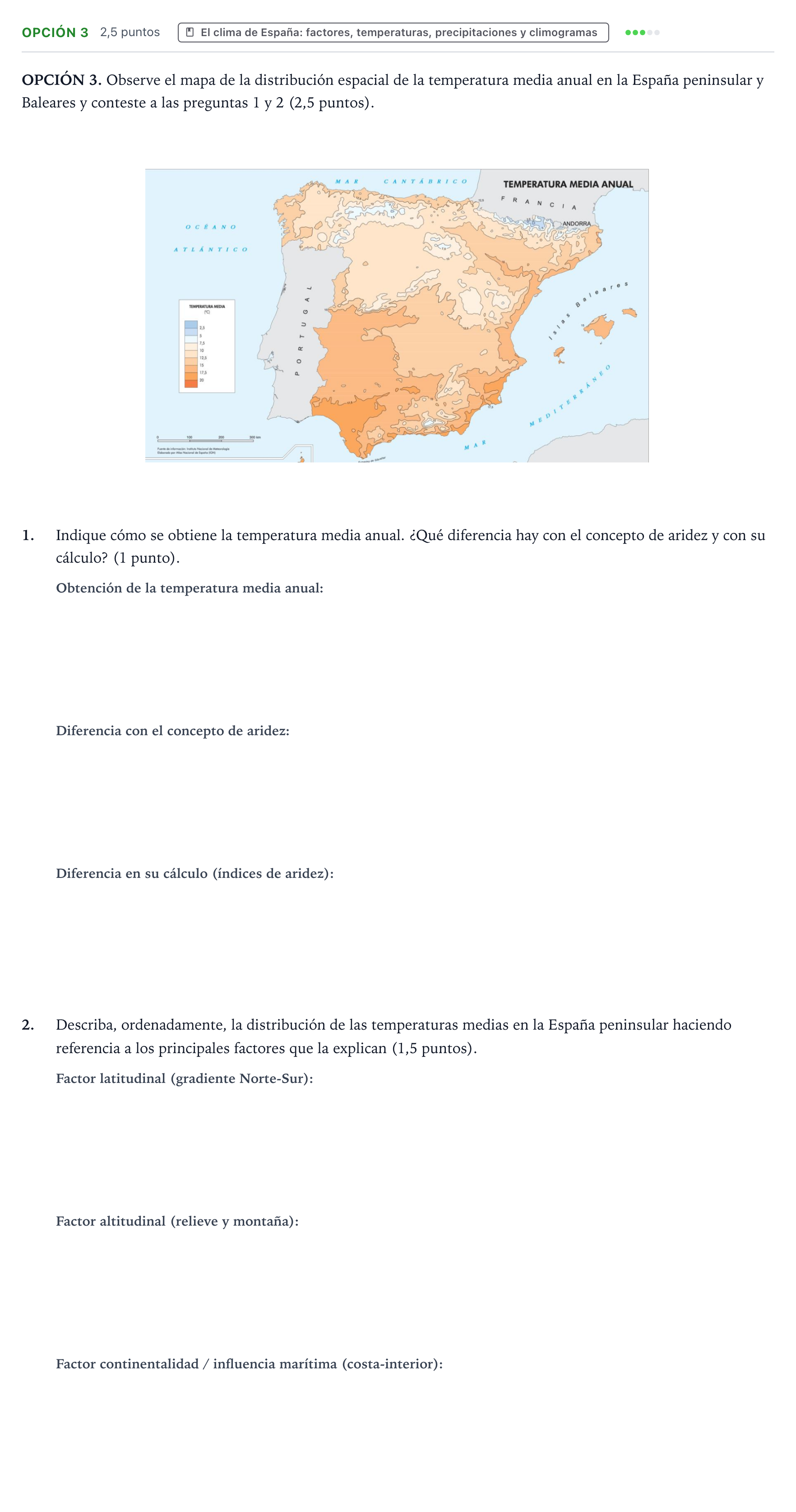Enunciado: Opción 3 · Geografía PAU Aragón Extraordinaria 2023