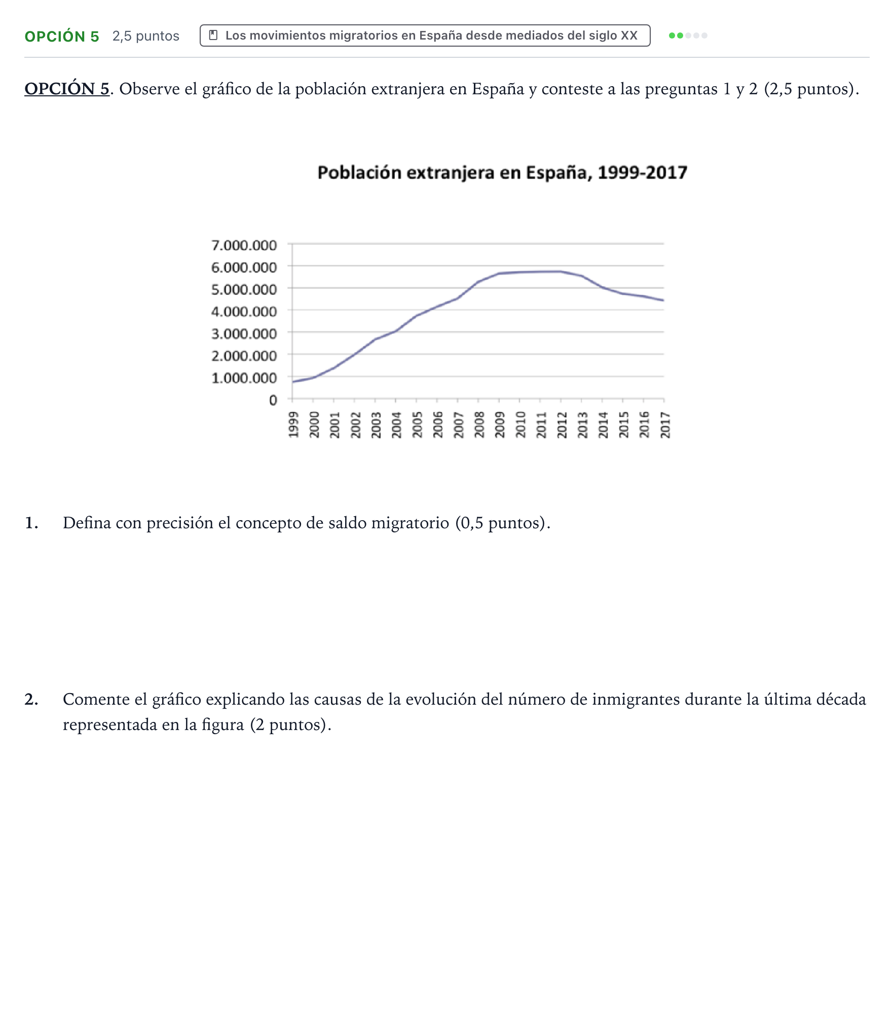 Enunciado: Opción 5 · Geografía PAU Aragón Extraordinaria 2023