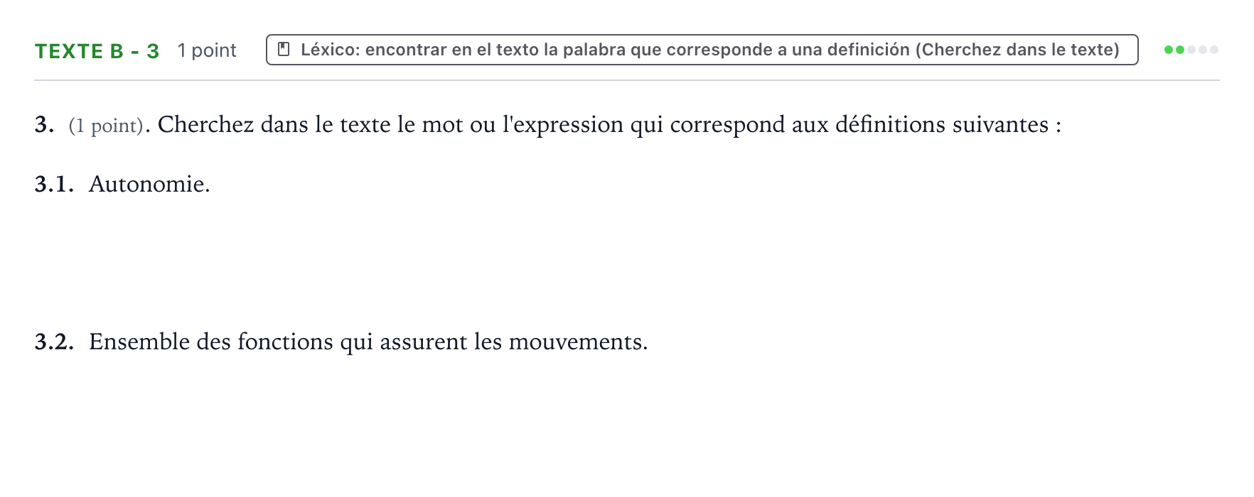 Enunciado: Ejercicio Texte B - 3 · Francés PAU Aragón Ordinaria 2023