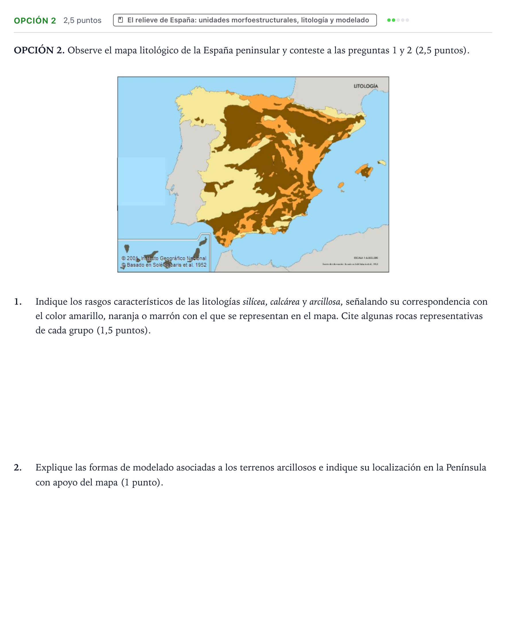 Enunciado: Opción 2 · Geografía PAU Aragón Ordinaria 2023