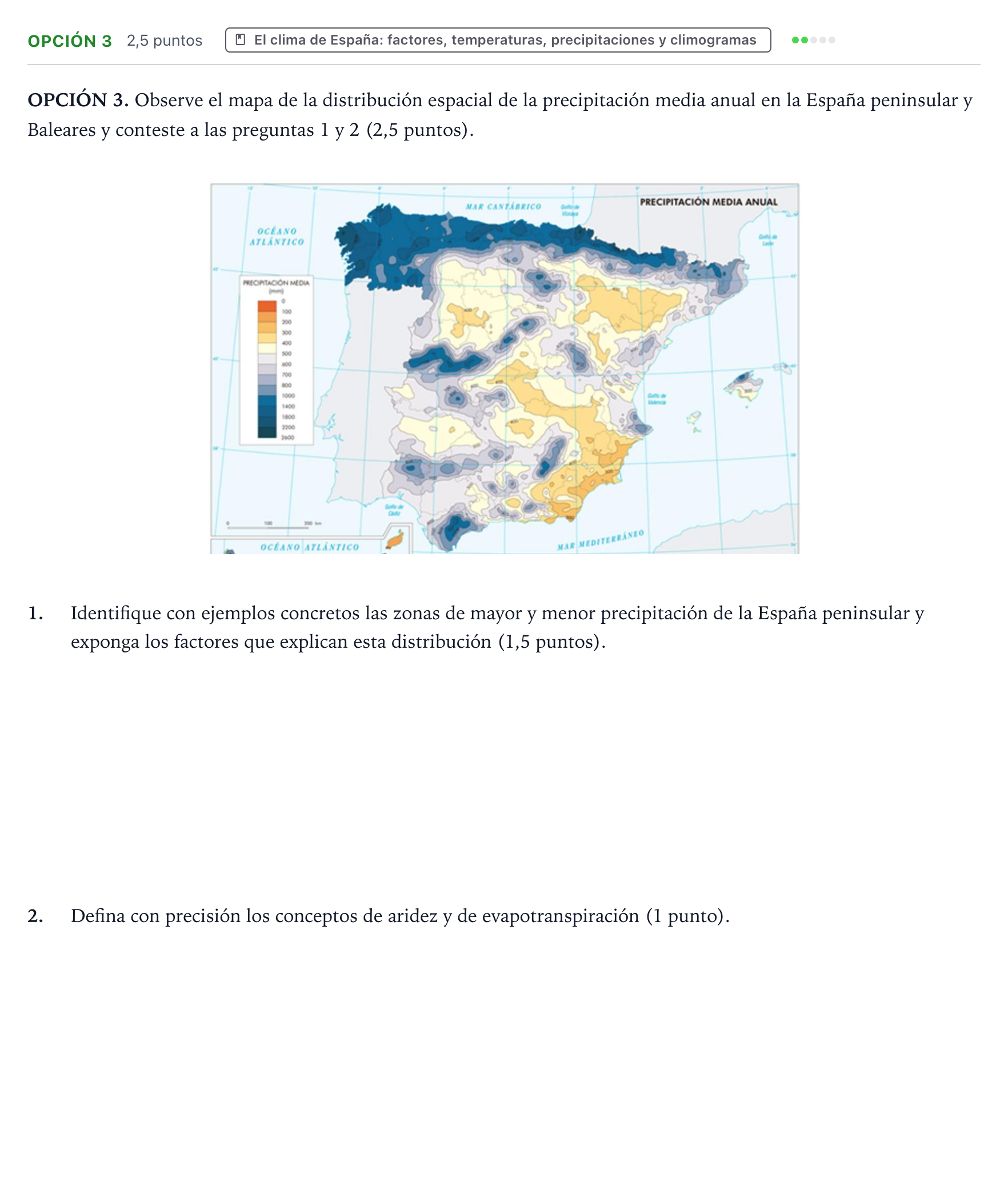 Enunciado: Opción 3 · Geografía PAU Aragón Ordinaria 2023