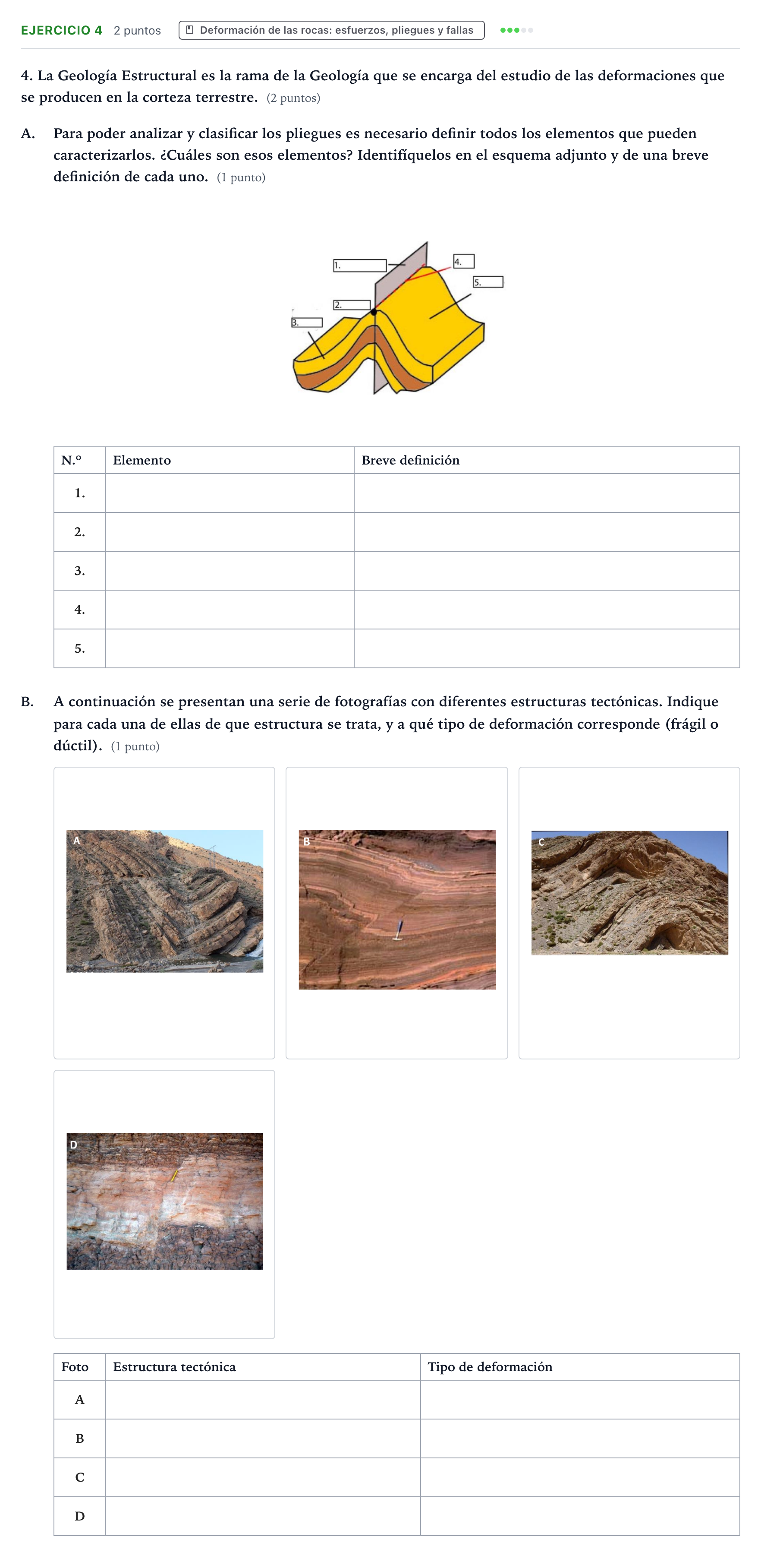 Enunciado: Problema 4 · Geología y Ciencias Ambientales PAU Aragón Extraordinaria 2023