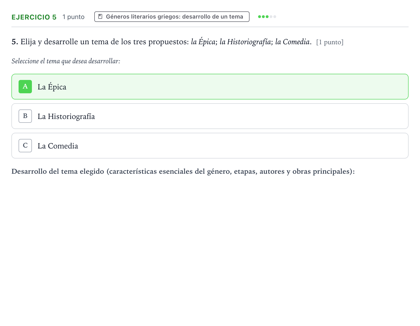 Enunciado: Problema 5 · Griego II PAU Aragón Extraordinaria 2023