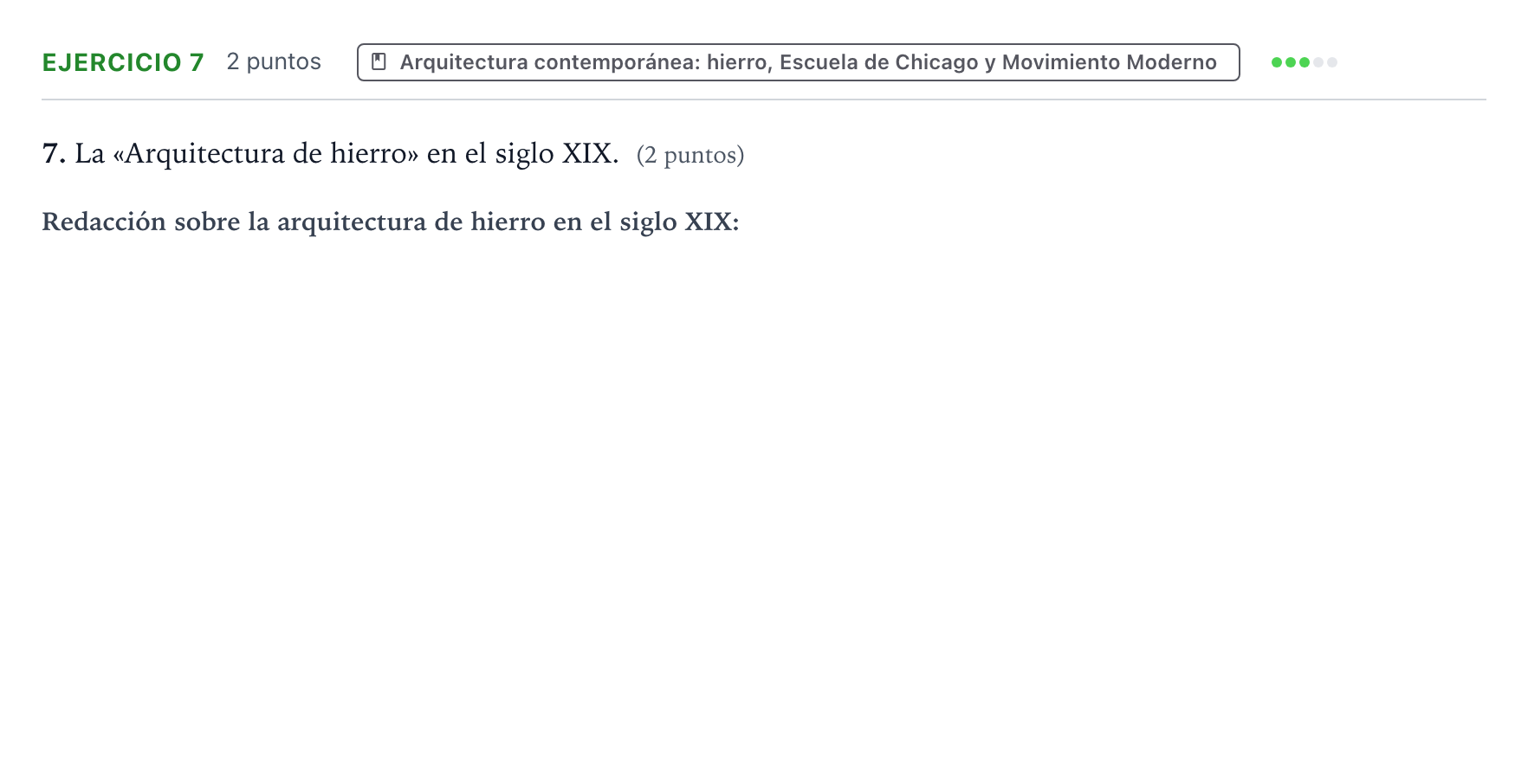 Enunciado: Problema 7 · Historia del Arte PAU Aragón Extraordinaria 2023