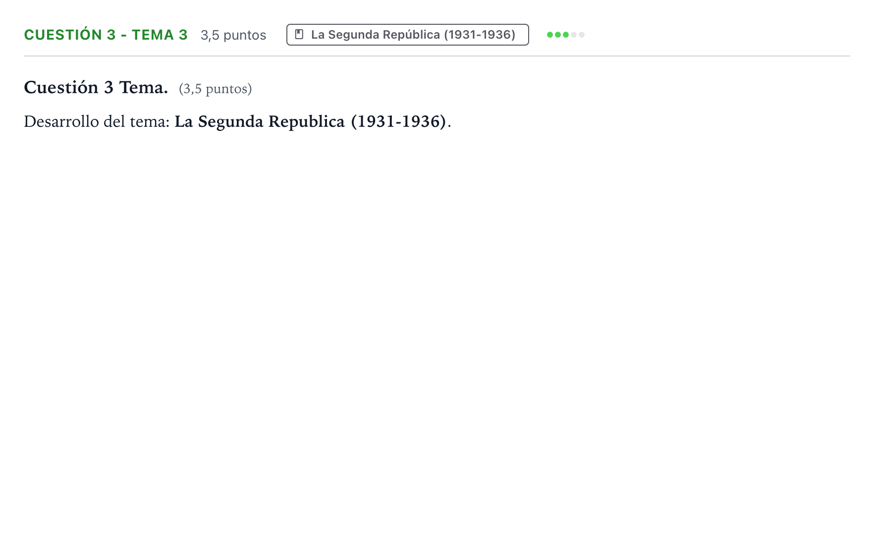 Enunciado: Cuestión 3 - Tema 3 · Historia de España PAU Aragón Extraordinaria 2023