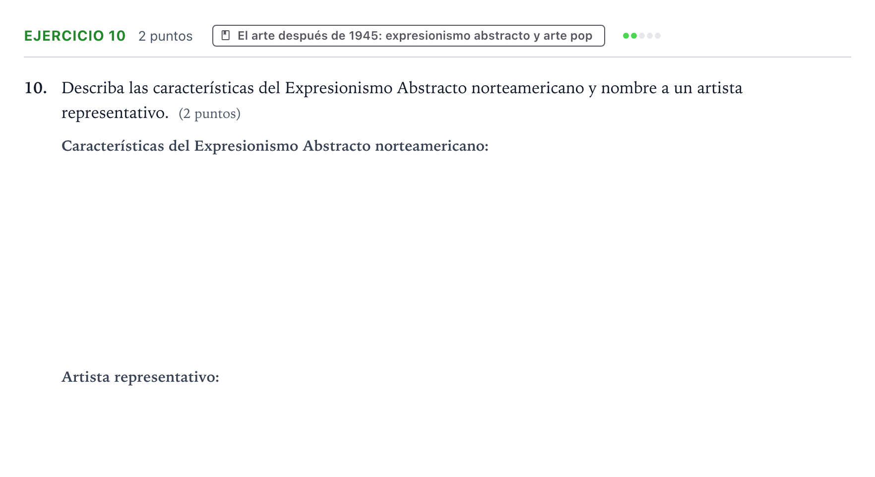 Enunciado: Problema 10 · Historia del Arte PAU Aragón Ordinaria 2023