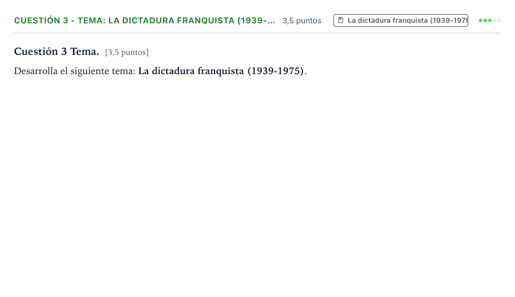 Enunciado: Cuestión 3 - Tema: La dictadura franquista (1939-… · Historia de España PAU Aragón Ordinaria 2023