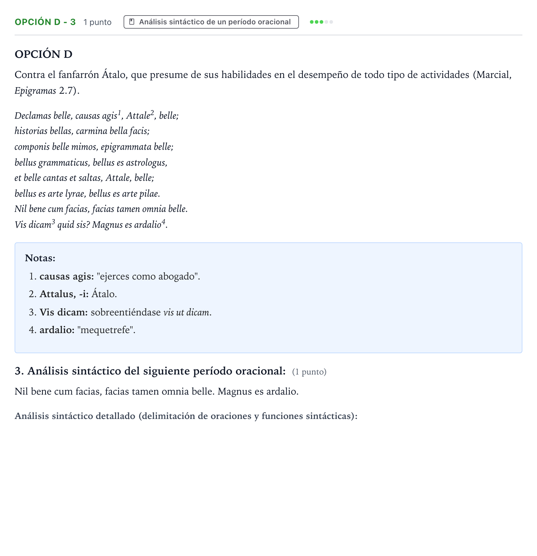 Enunciado: Opción D - 3 · Latín II PAU Aragón Extraordinaria 2023