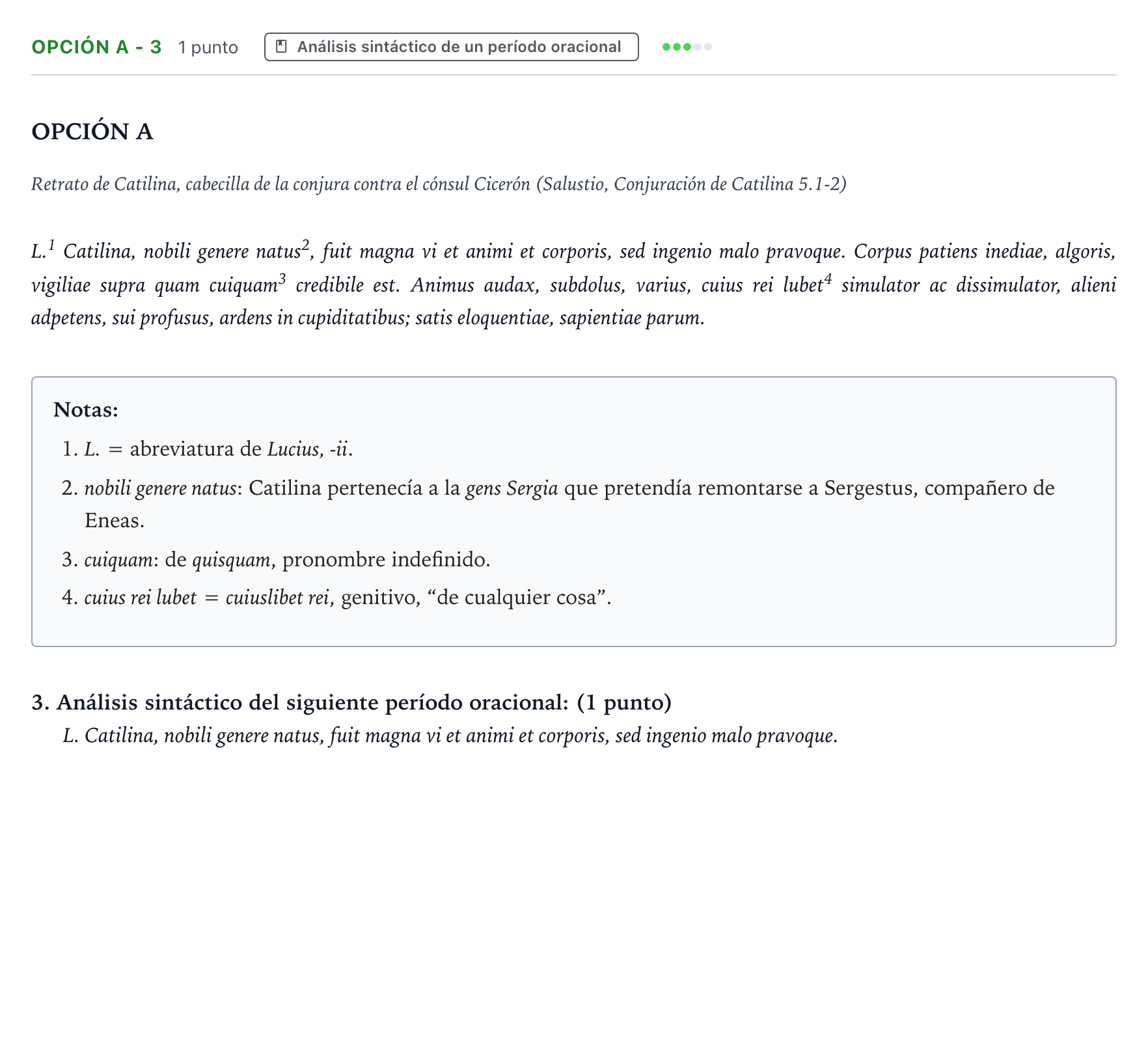 Enunciado: Opción A - 3 · Latín II PAU Aragón Ordinaria 2023