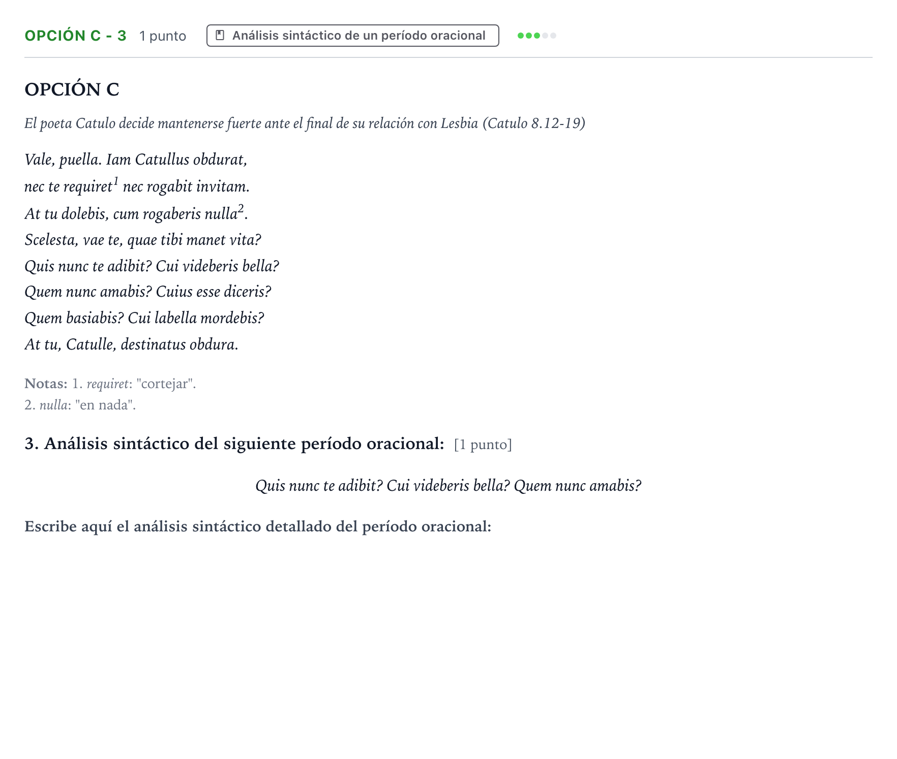 Enunciado: Opción C - 3 · Latín II PAU Aragón Ordinaria 2023