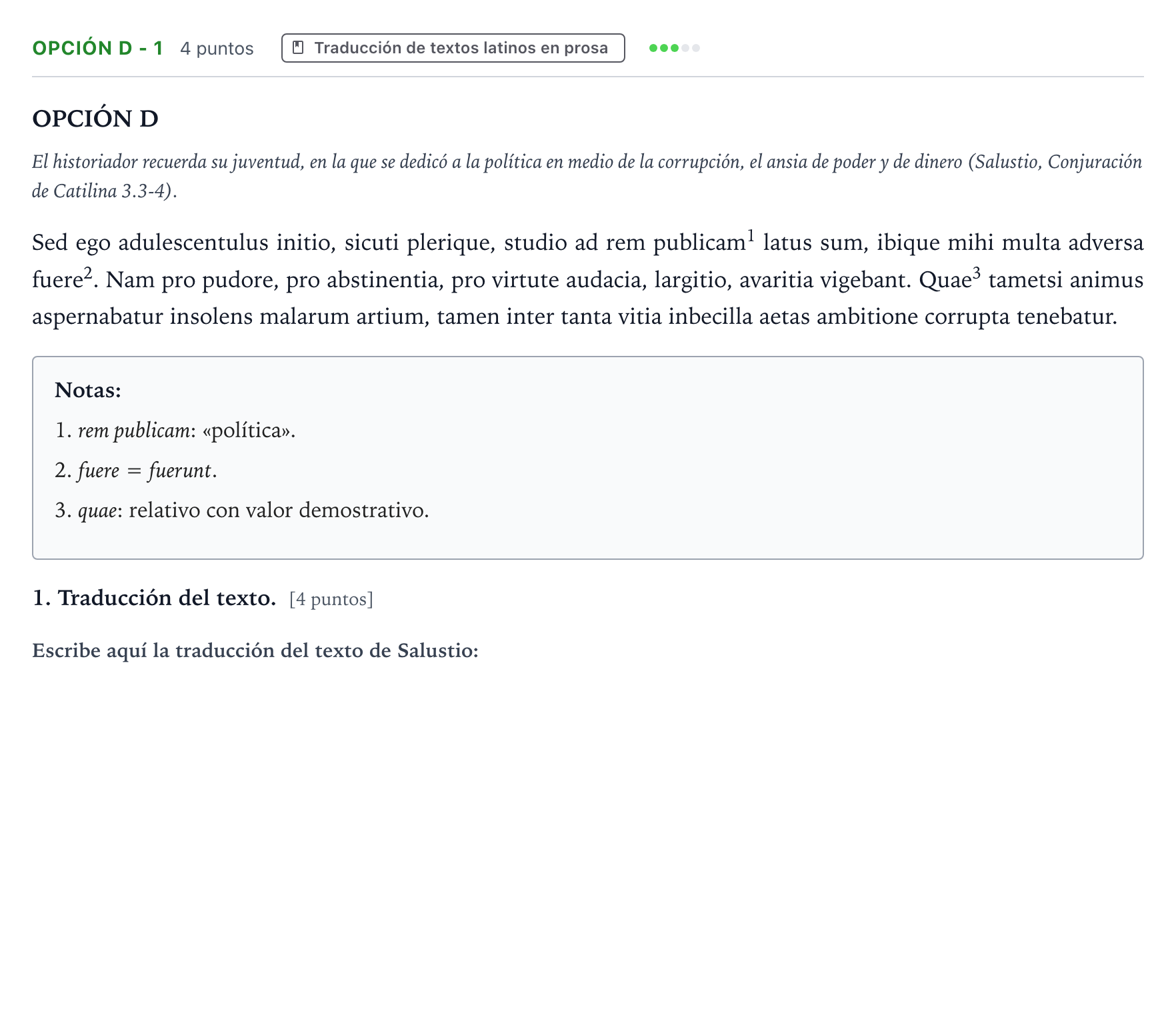 Enunciado: Opción D - 1 · Latín II PAU Aragón Ordinaria 2023