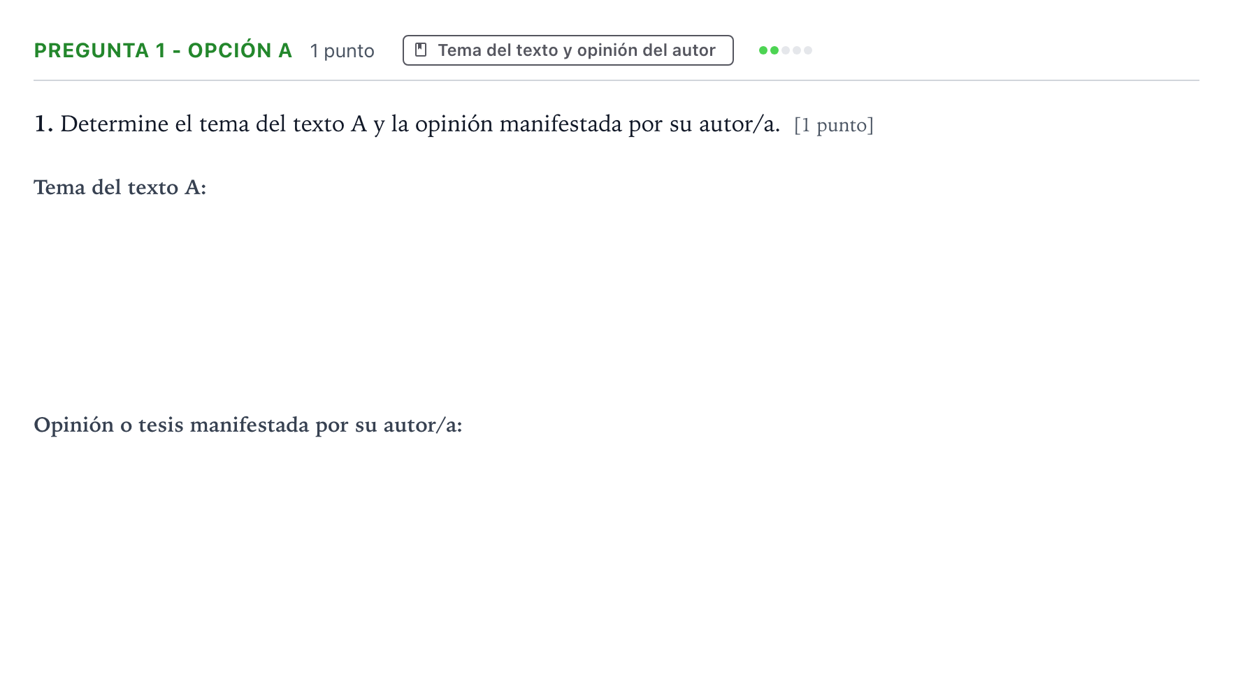 Enunciado: Pregunta 1 - Opción a · Lengua Castellana y Literatura II PAU Aragón Ordinaria 2023