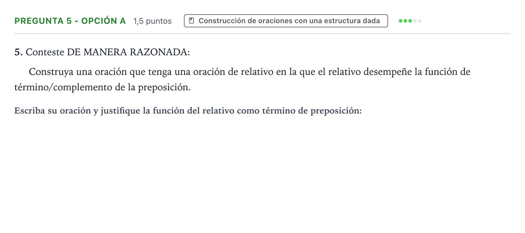 Enunciado: Pregunta 5 - Opción a · Lengua Castellana y Literatura II PAU Aragón Ordinaria 2023