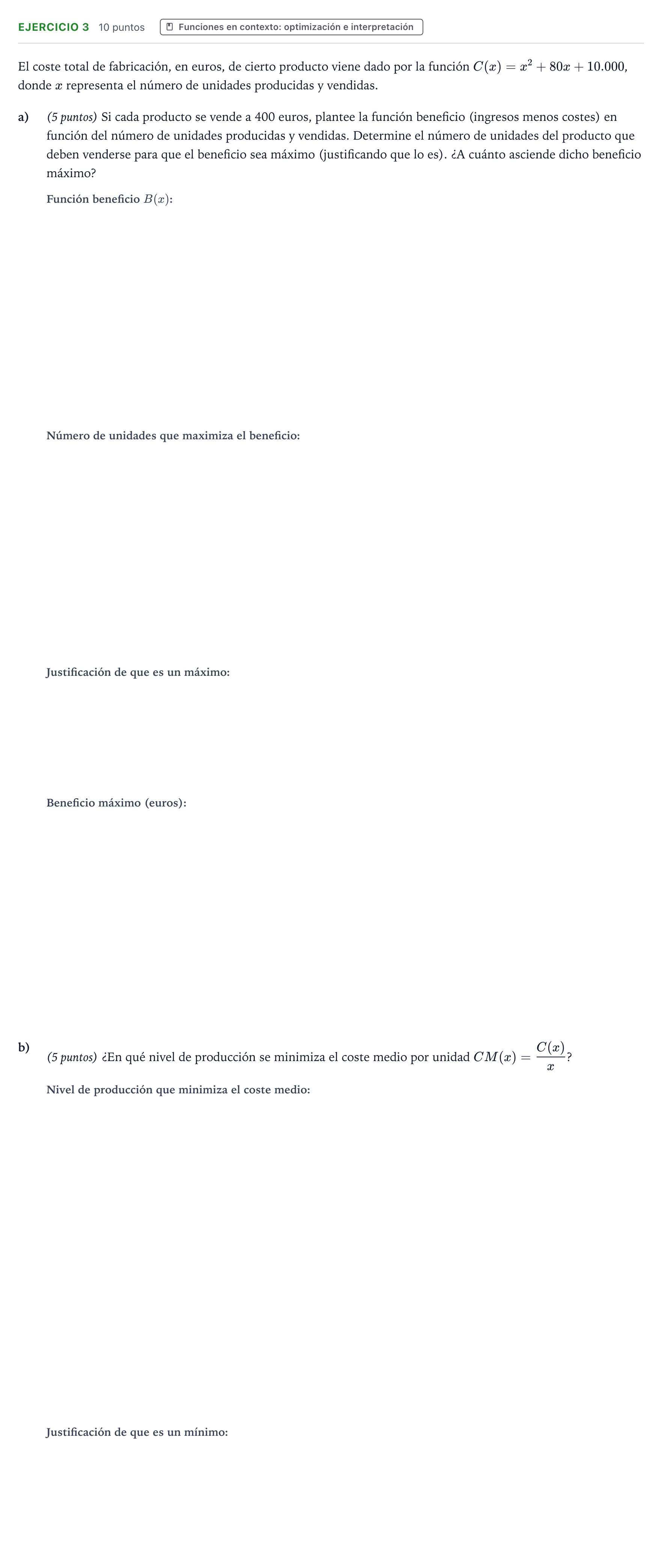 Enunciado: Problema 3 · Matemáticas aplicadas a las Ciencias Sociales II PAU Aragón Extraordinaria 2023
