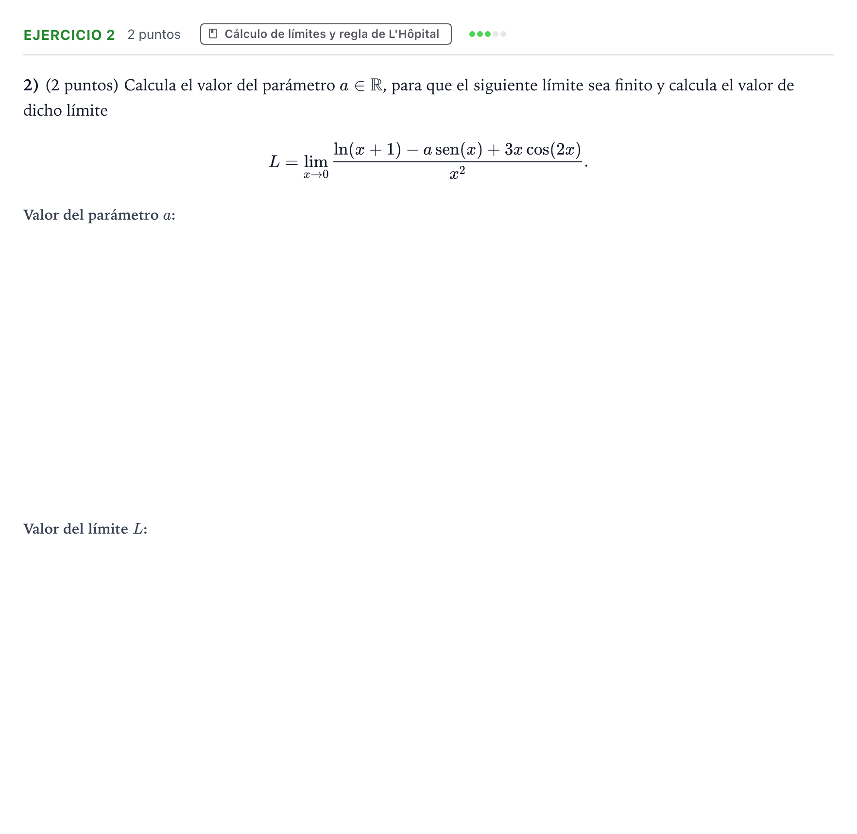 Enunciado: Problema 2 · Matemáticas II PAU Aragón Extraordinaria 2023