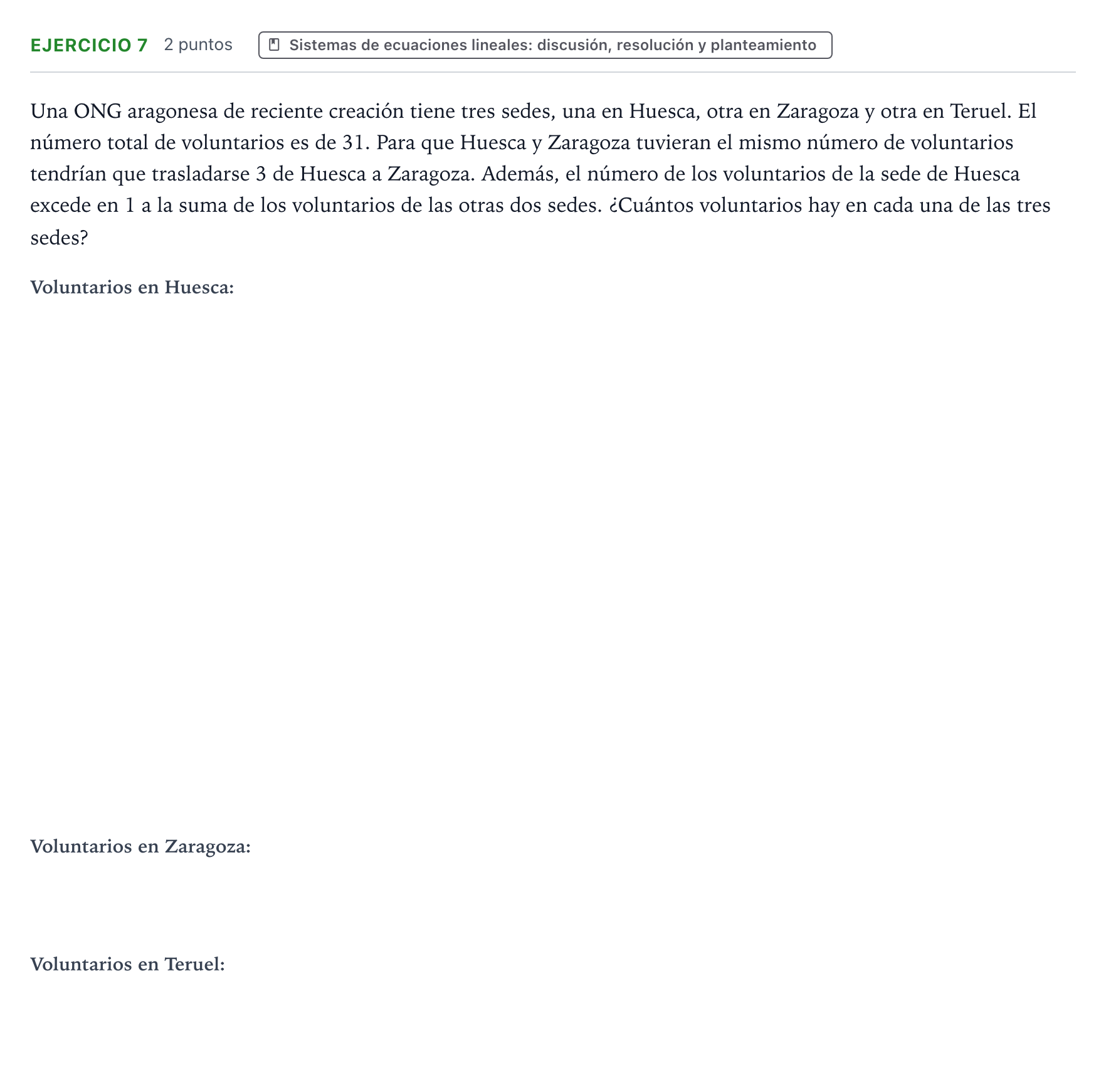 Enunciado: Problema 7 · Matemáticas II PAU Aragón Extraordinaria 2023