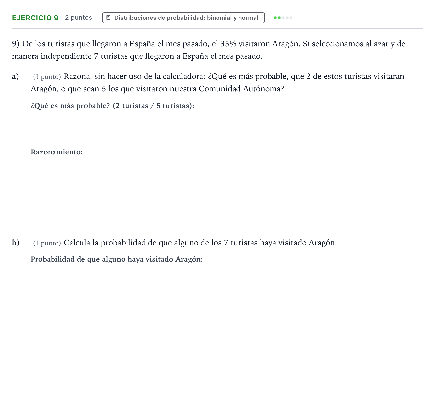 Enunciado: Problema 9 · Matemáticas II PAU Aragón Extraordinaria 2023