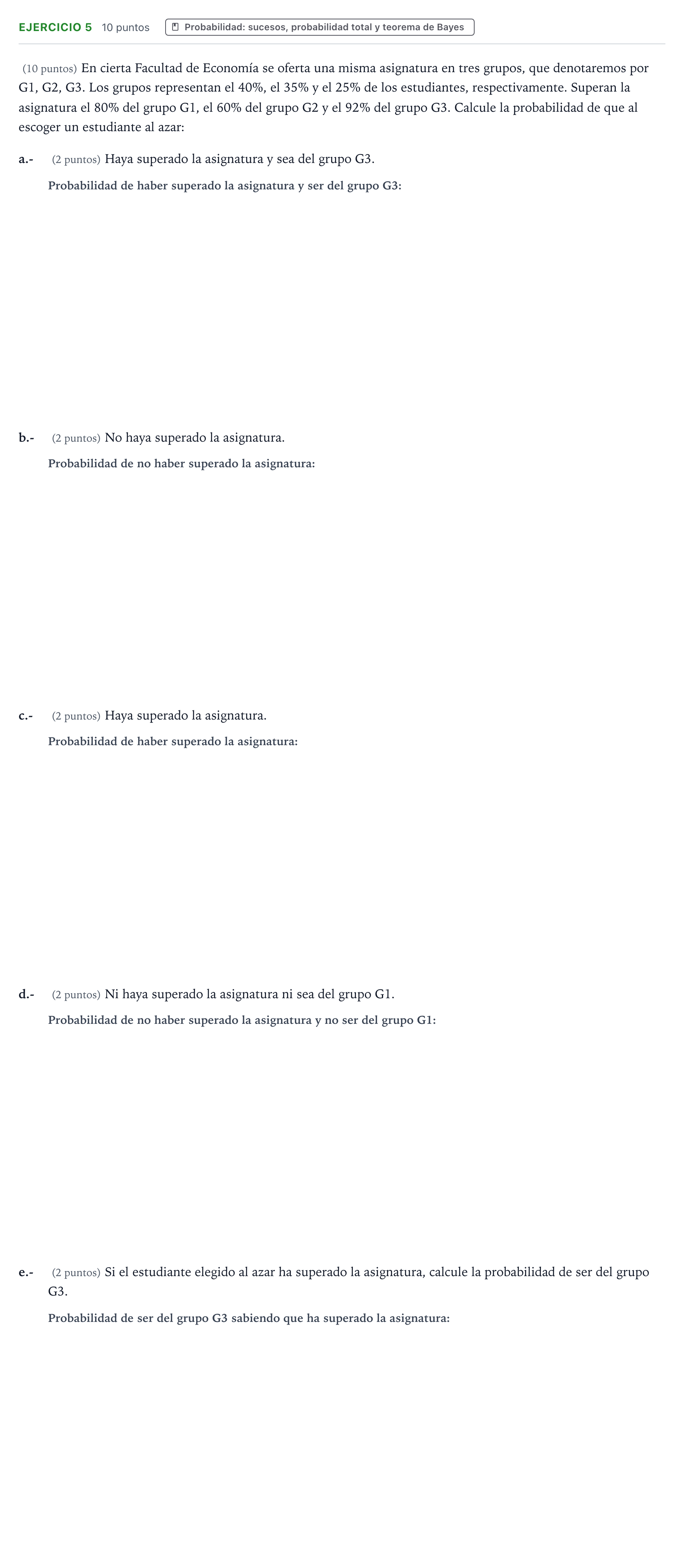 Enunciado: Problema 5 · Matemáticas aplicadas a las Ciencias Sociales II PAU Aragón Ordinaria 2023