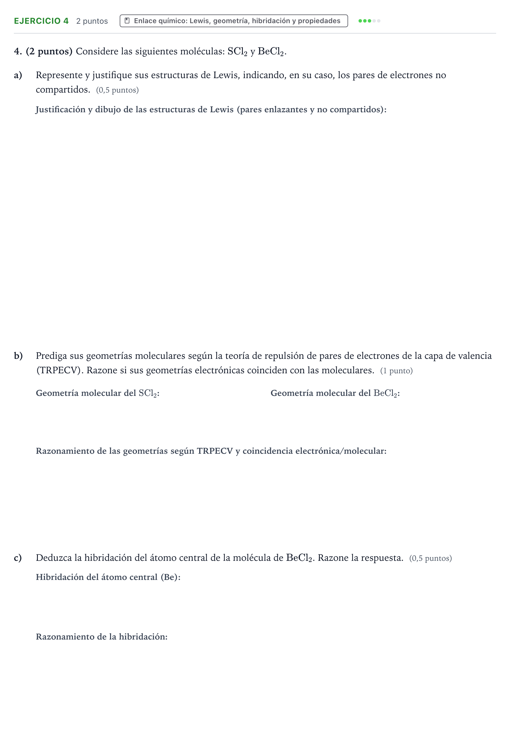 Enunciado: Problema 4 · Química PAU Aragón Extraordinaria 2023