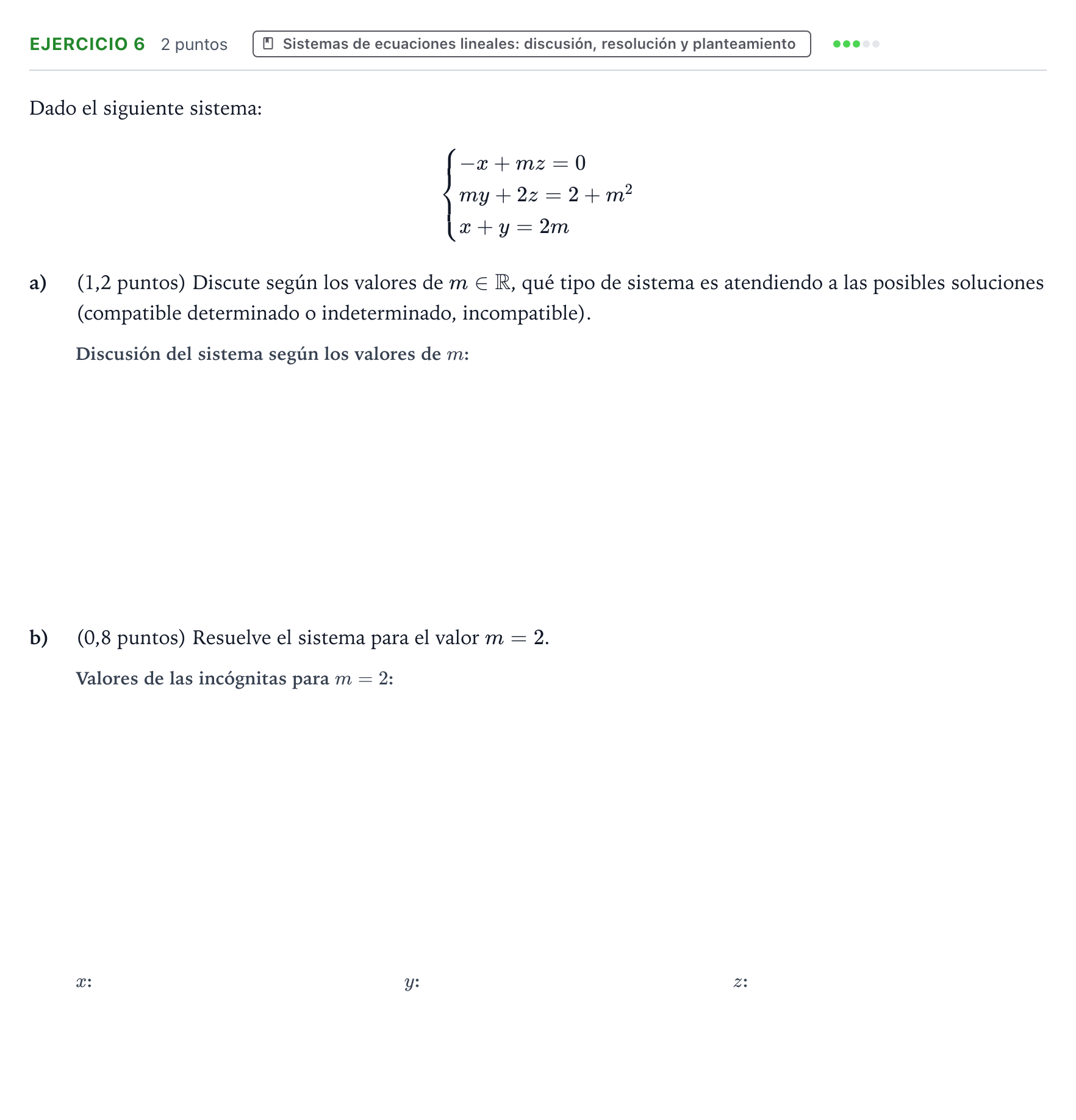 Enunciado: Problema 6 · Matemáticas II PAU Aragón Ordinaria 2023