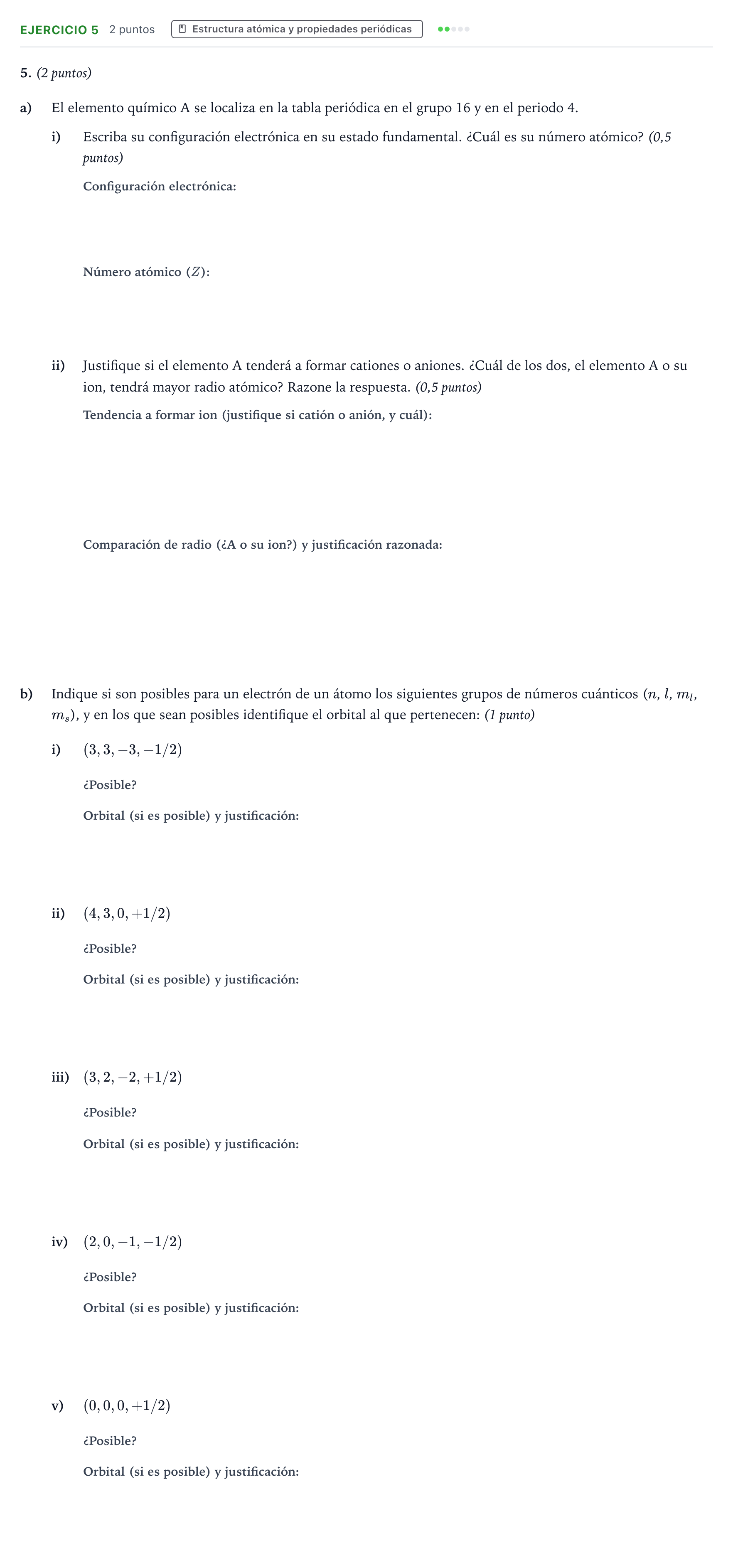 Enunciado: Problema 5 · Química PAU Aragón Ordinaria 2023