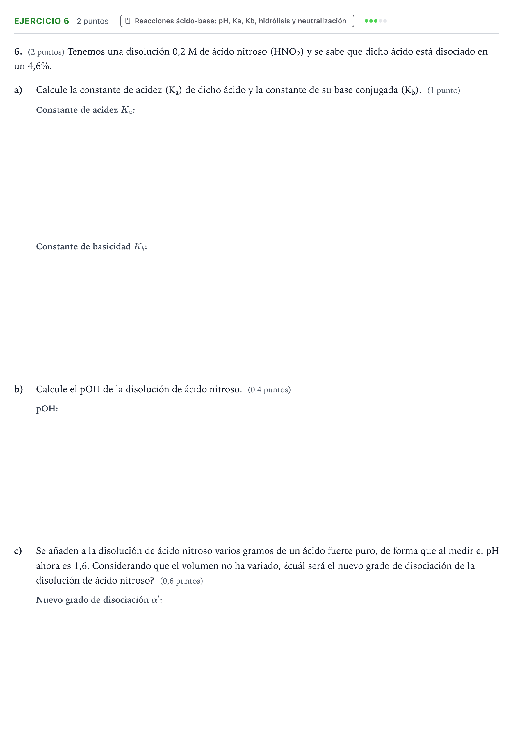 Enunciado: Problema 6 · Química PAU Aragón Ordinaria 2023