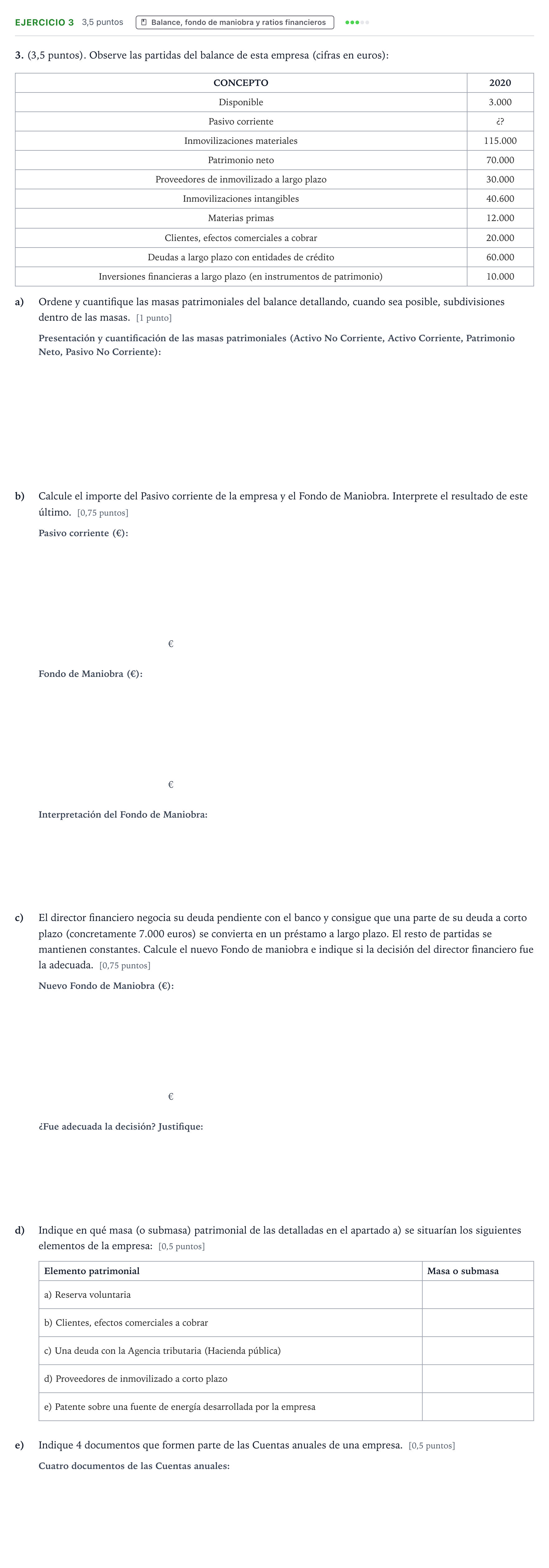 Enunciado: Problema 3 · Empresa y Diseño de Modelos de Negocio PAU Aragón Extraordinaria 2022