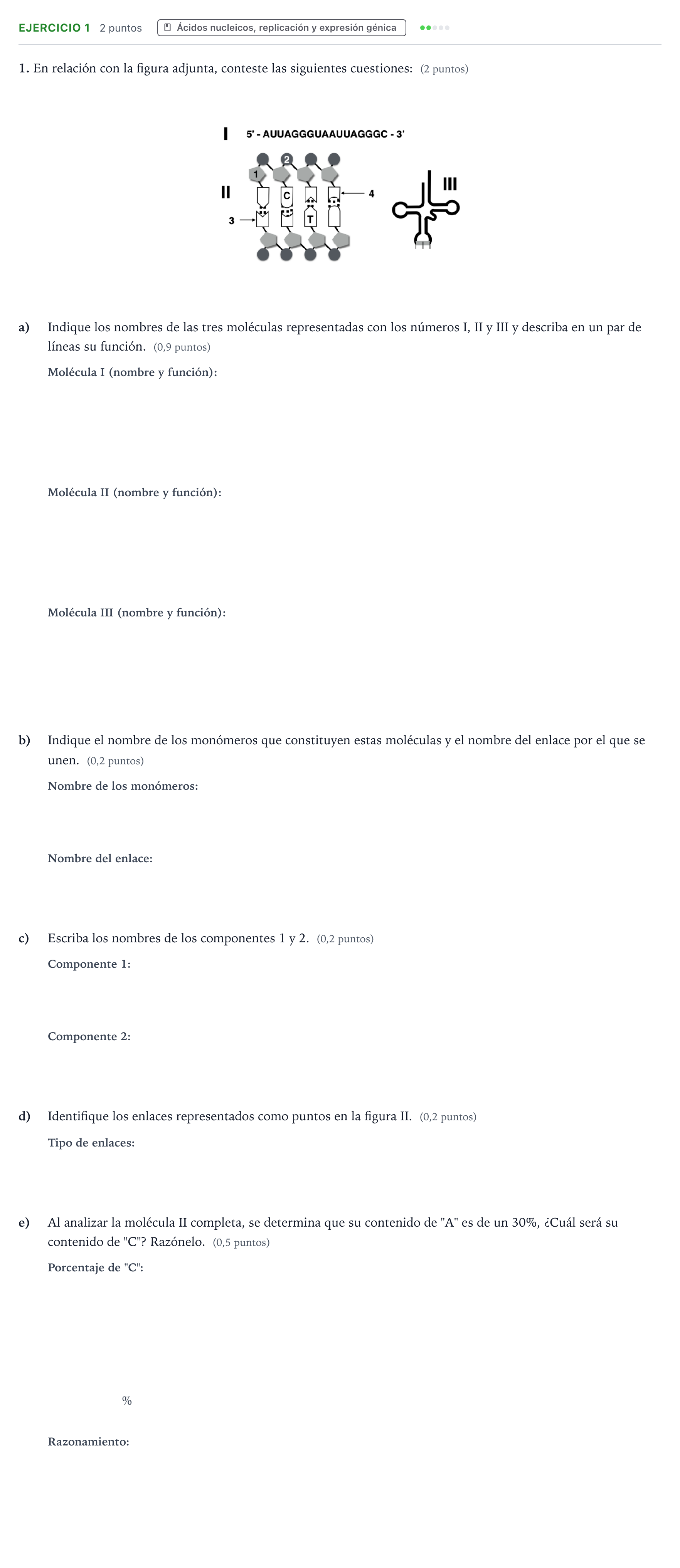 Enunciado: Problema 1 · Biología PAU Aragón Ordinaria 2022