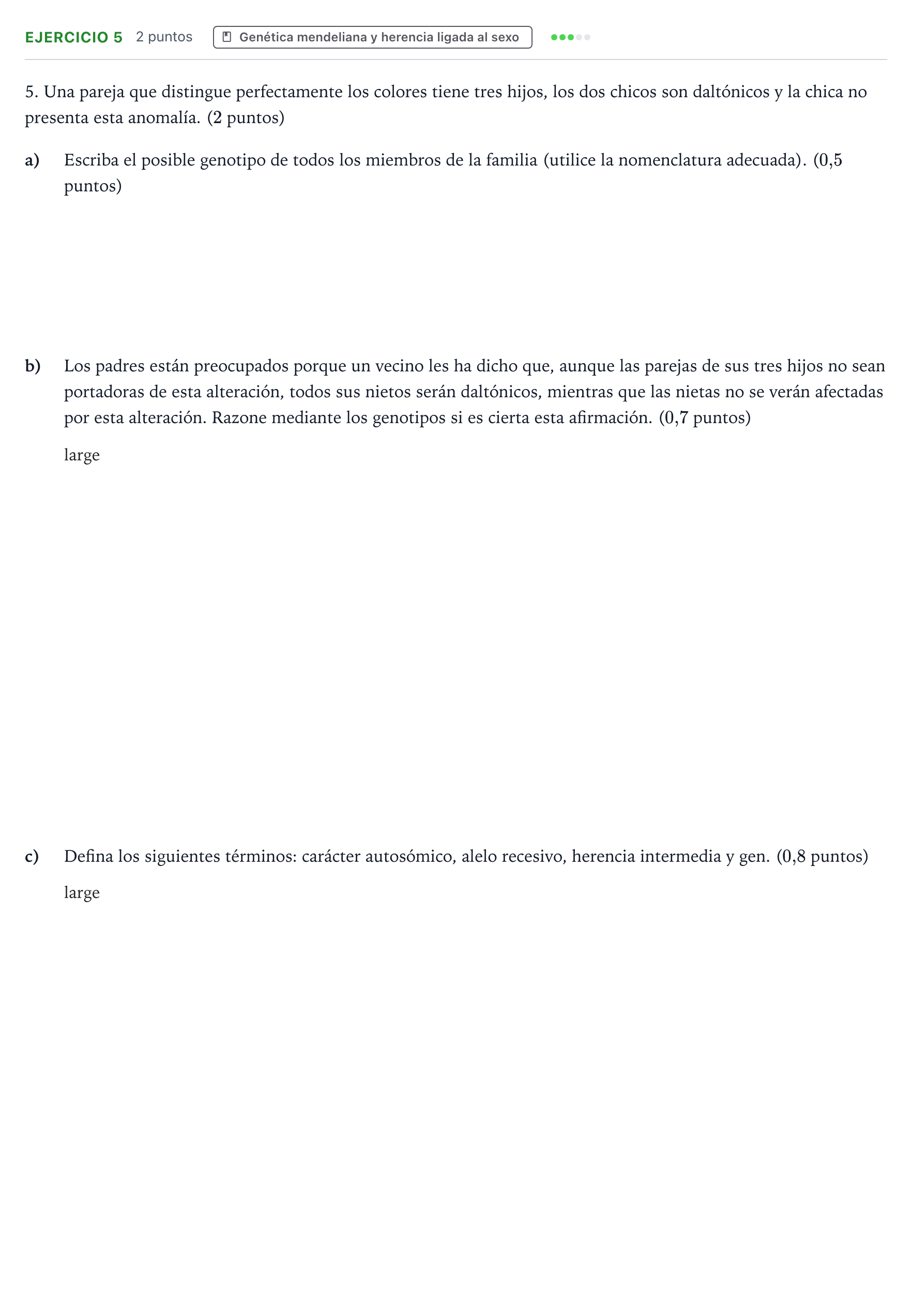 Enunciado: Problema 5 · Biología PAU Aragón Ordinaria 2022