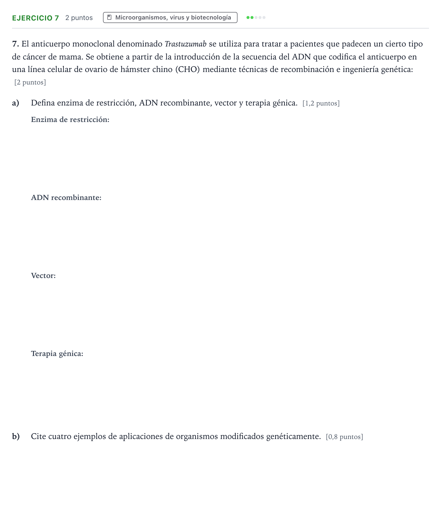 Enunciado: Problema 7 · Biología PAU Aragón Ordinaria 2022