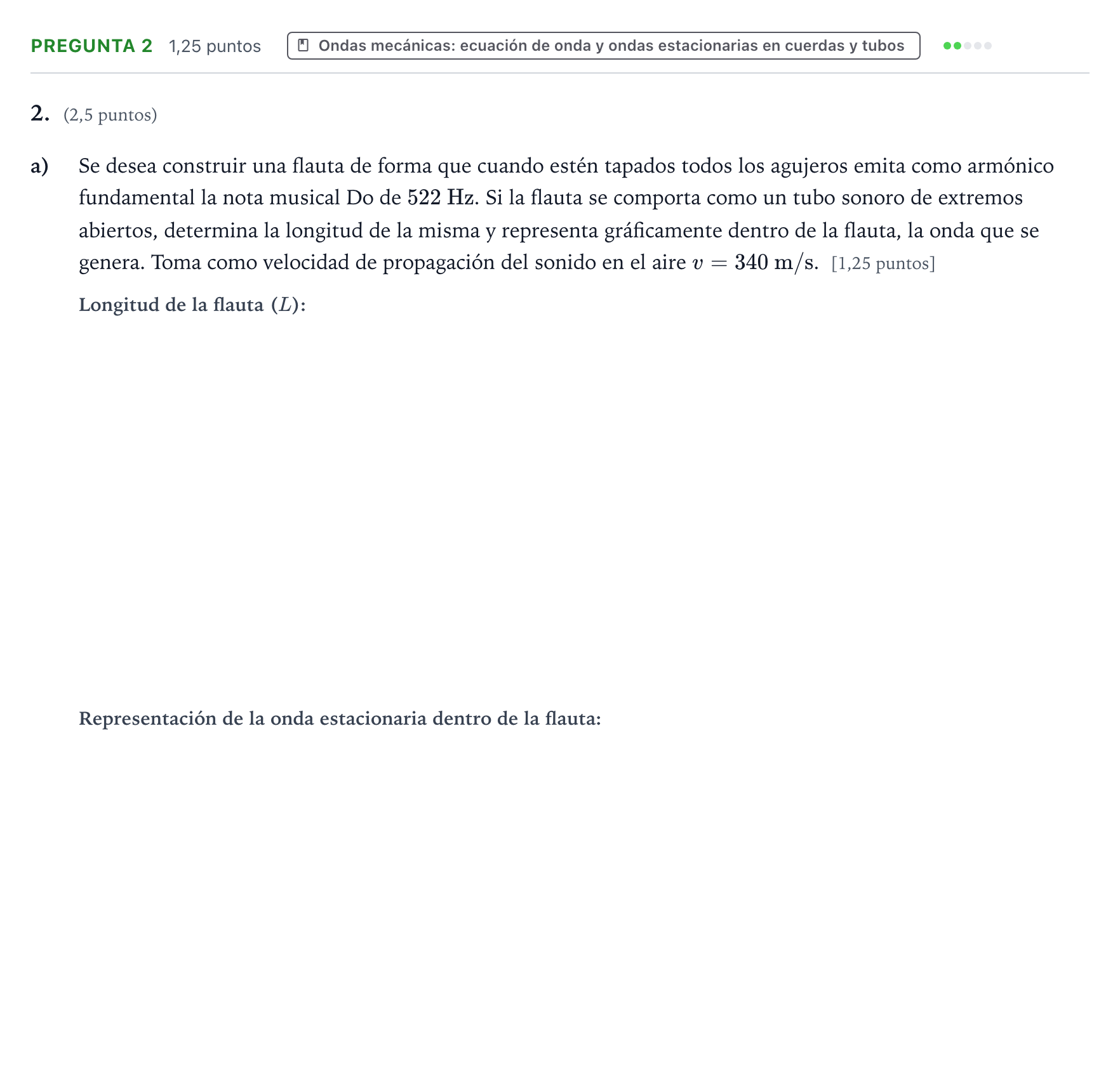 Enunciado: Pregunta 2 - Ondas mecánicas · Física PAU Aragón Extraordinaria 2022