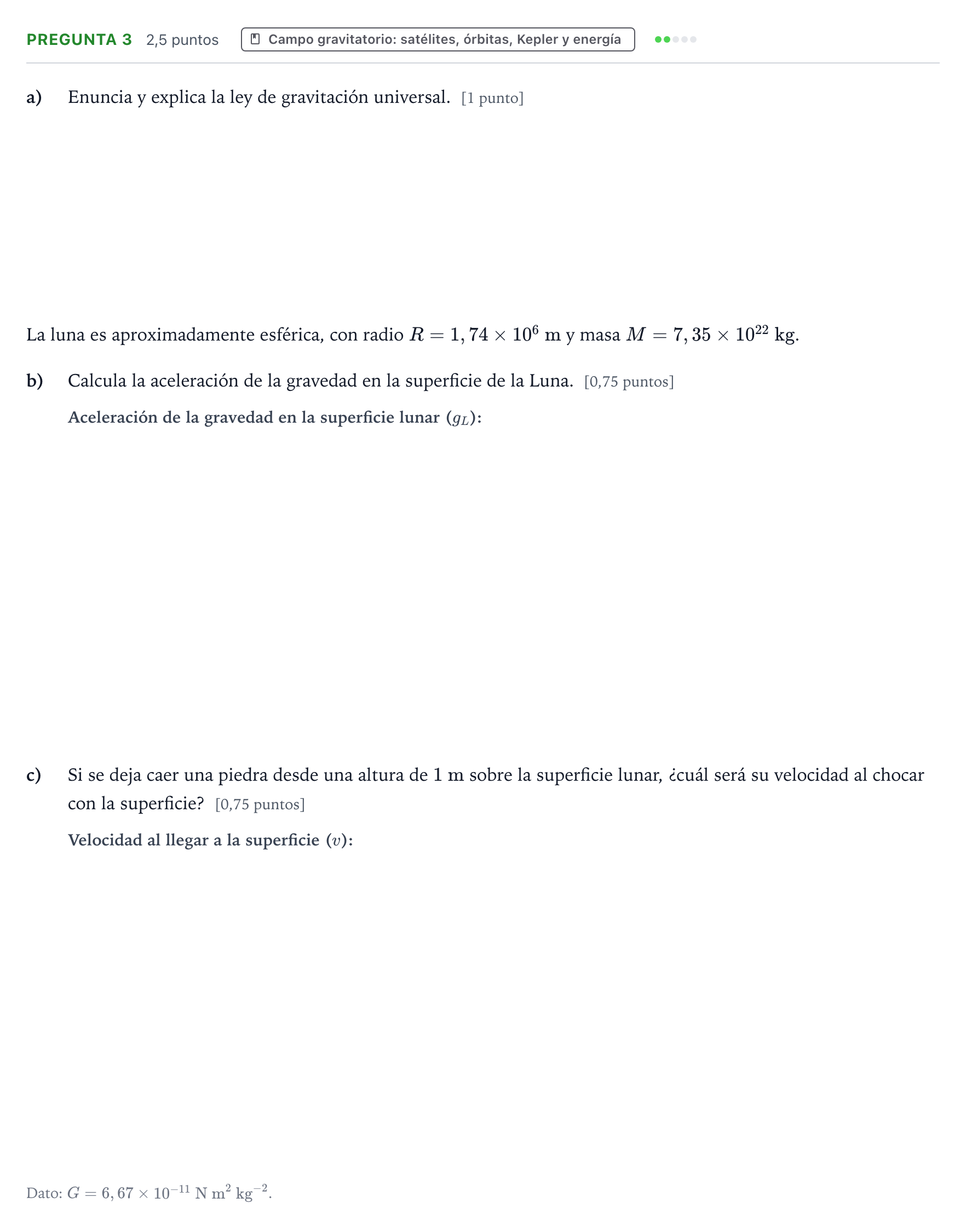 Enunciado: Pregunta 3 · Física PAU Aragón Extraordinaria 2022