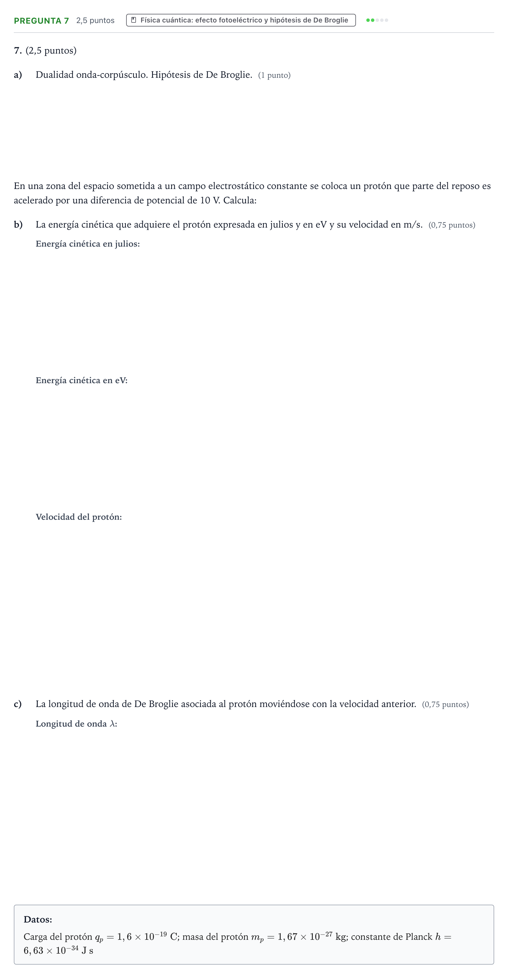 Enunciado: Pregunta 7 · Física PAU Aragón Extraordinaria 2022