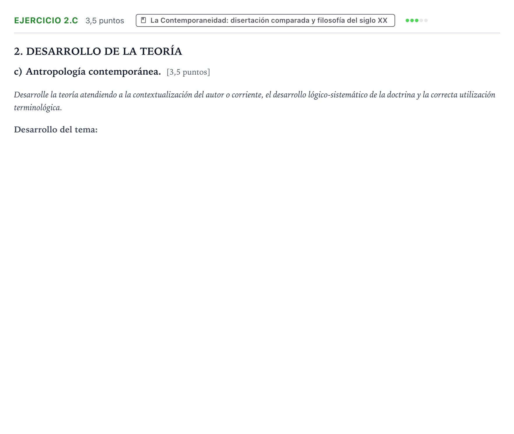 Enunciado: Ejercicio 2.c · Historia de la Filosofía PAU Aragón Ordinaria 2022