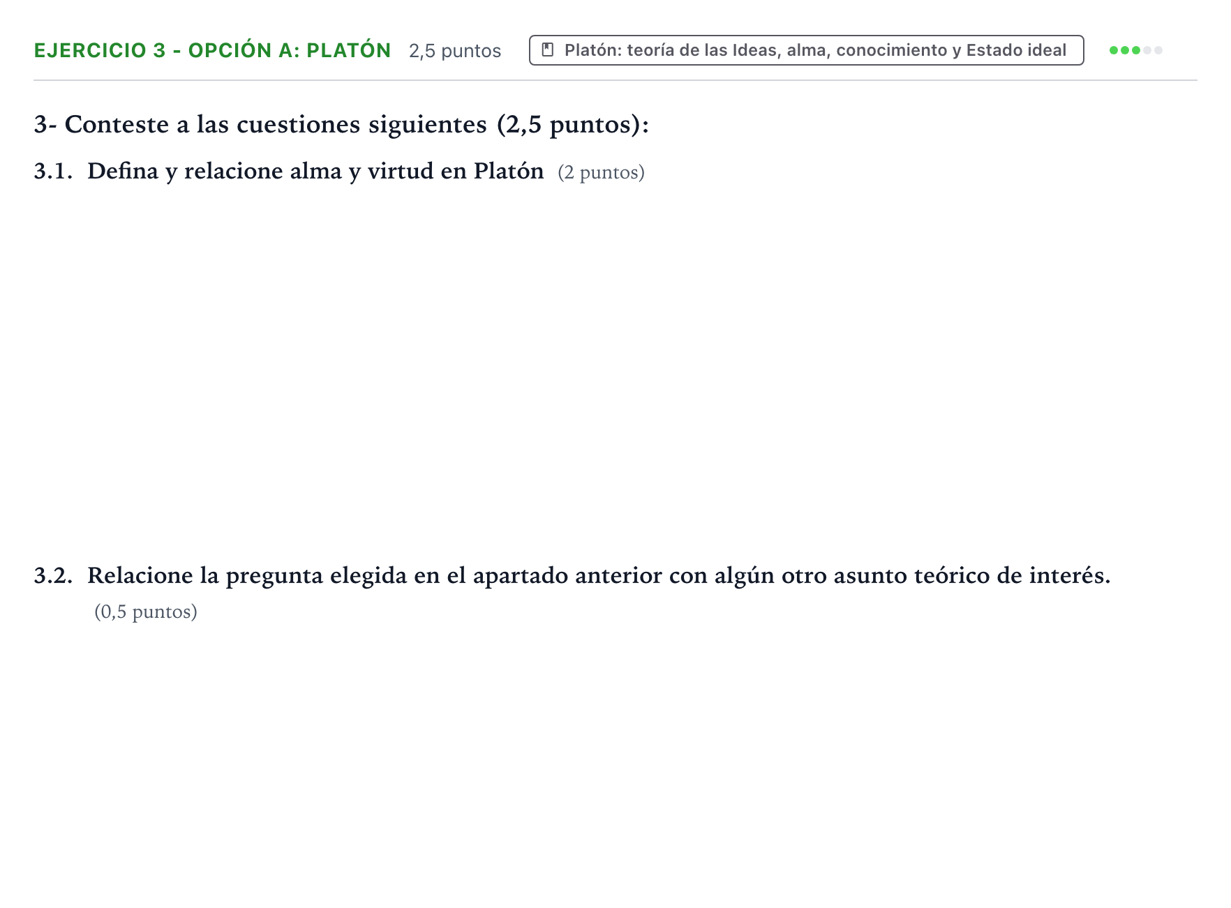 Enunciado: Ejercicio 3 - Opción a: Platón · Historia de la Filosofía PAU Aragón Ordinaria 2022