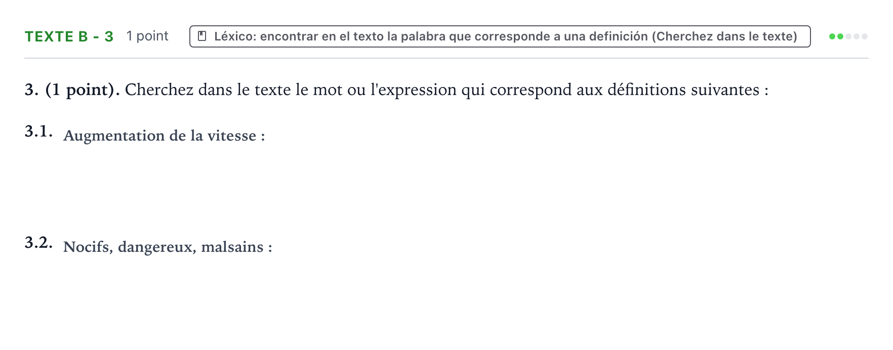 Enunciado: Ejercicio Texte B - 3 · Francés PAU Aragón Ordinaria 2022