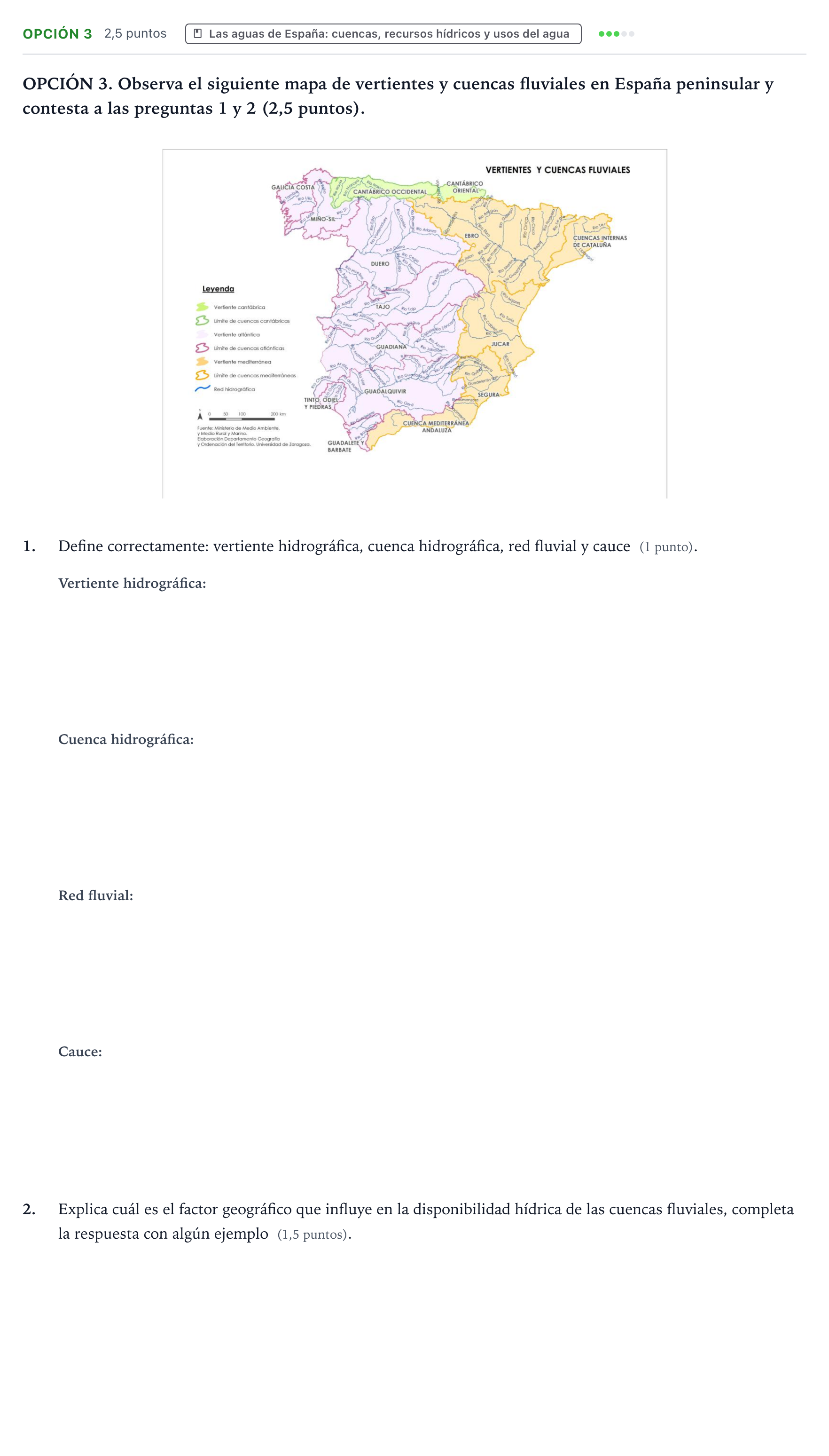 Enunciado: Opción 3 · Geografía PAU Aragón Extraordinaria 2022