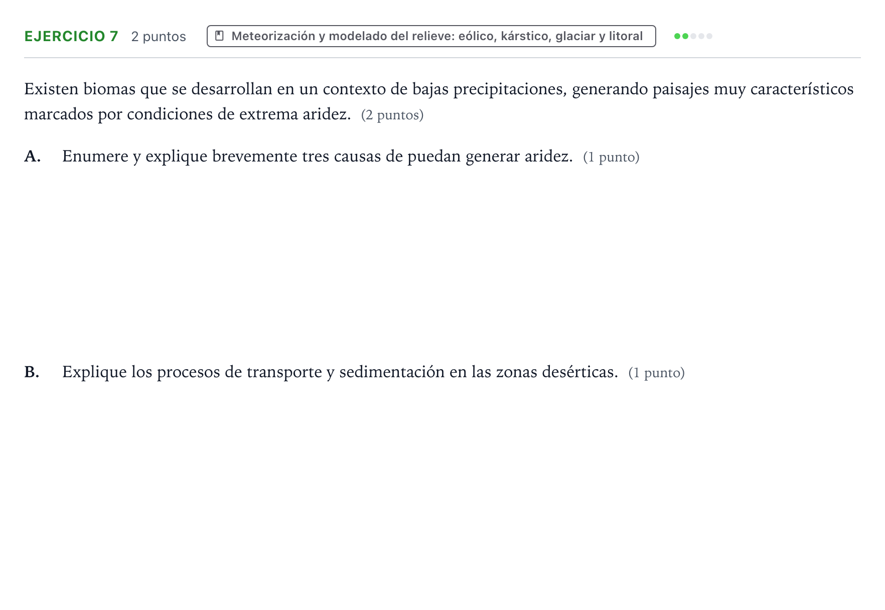 Enunciado: Problema 7 · Geología y Ciencias Ambientales PAU Aragón Extraordinaria 2022