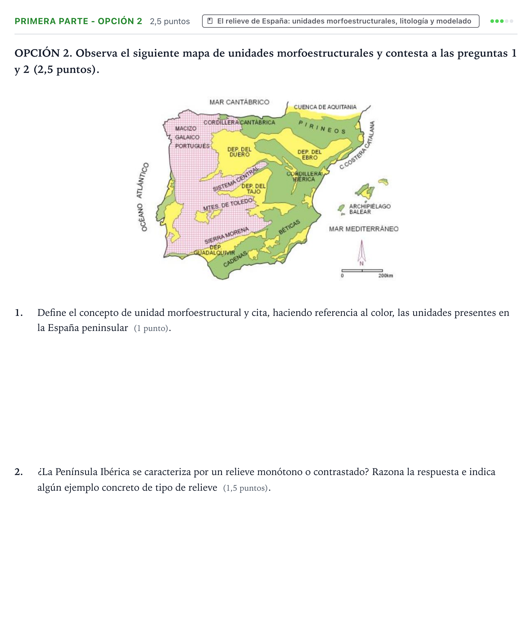 Enunciado: Ejercicio Primera Parte - Opción 2 · Geografía PAU Aragón Ordinaria 2022