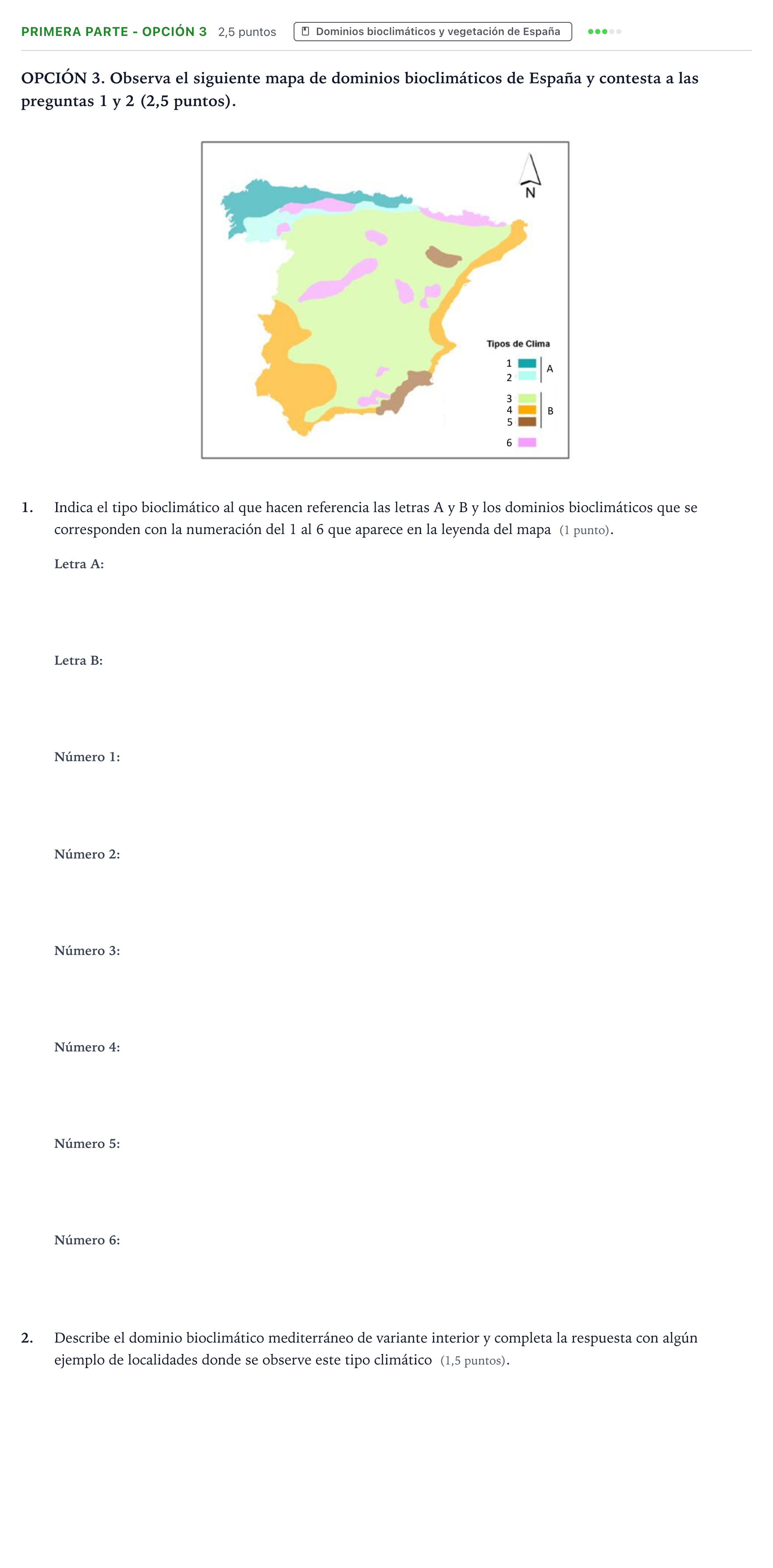 Enunciado: Ejercicio Primera Parte - Opción 3 · Geografía PAU Aragón Ordinaria 2022