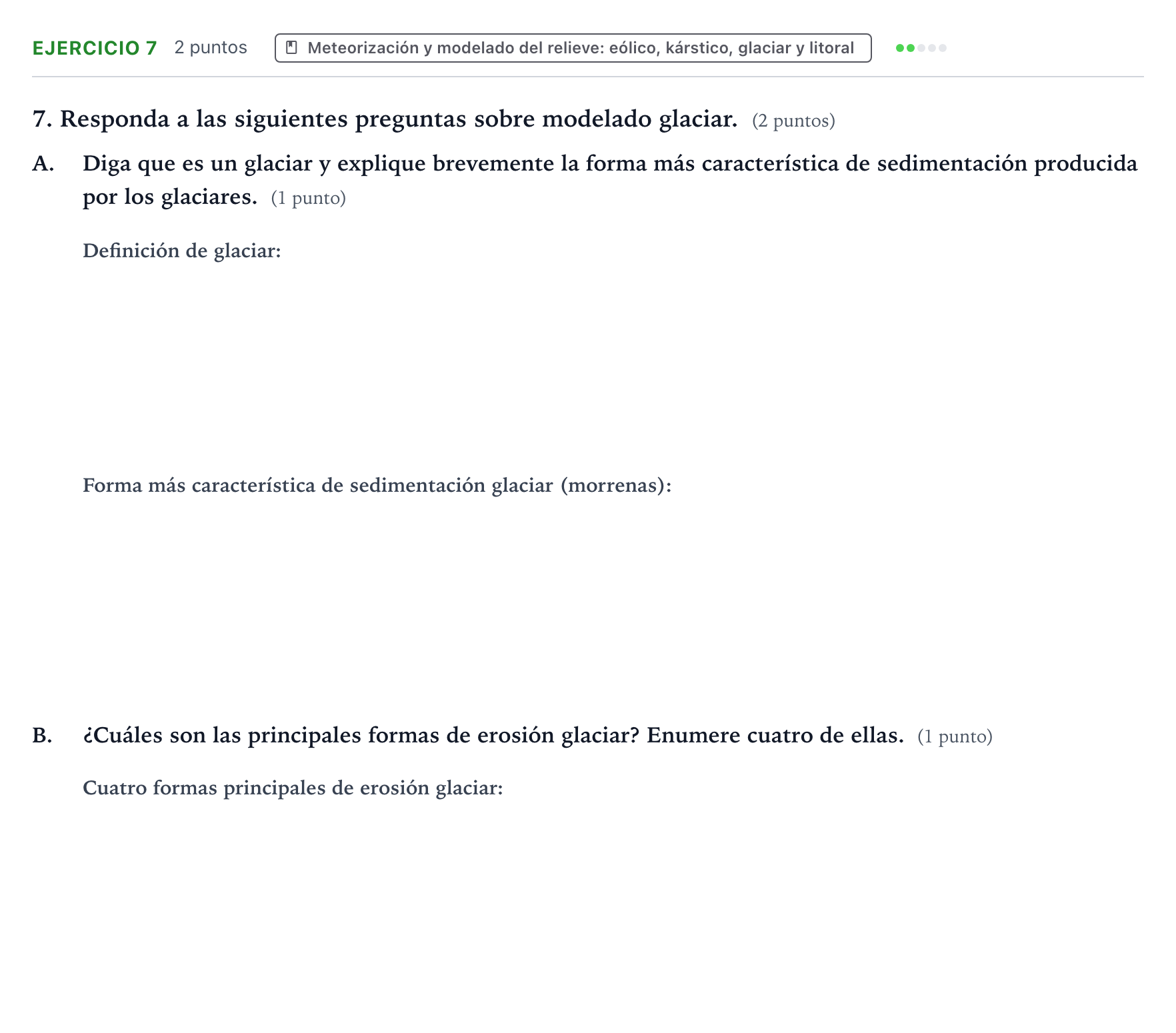 Enunciado: Problema 7 · Geología y Ciencias Ambientales PAU Aragón Ordinaria 2022