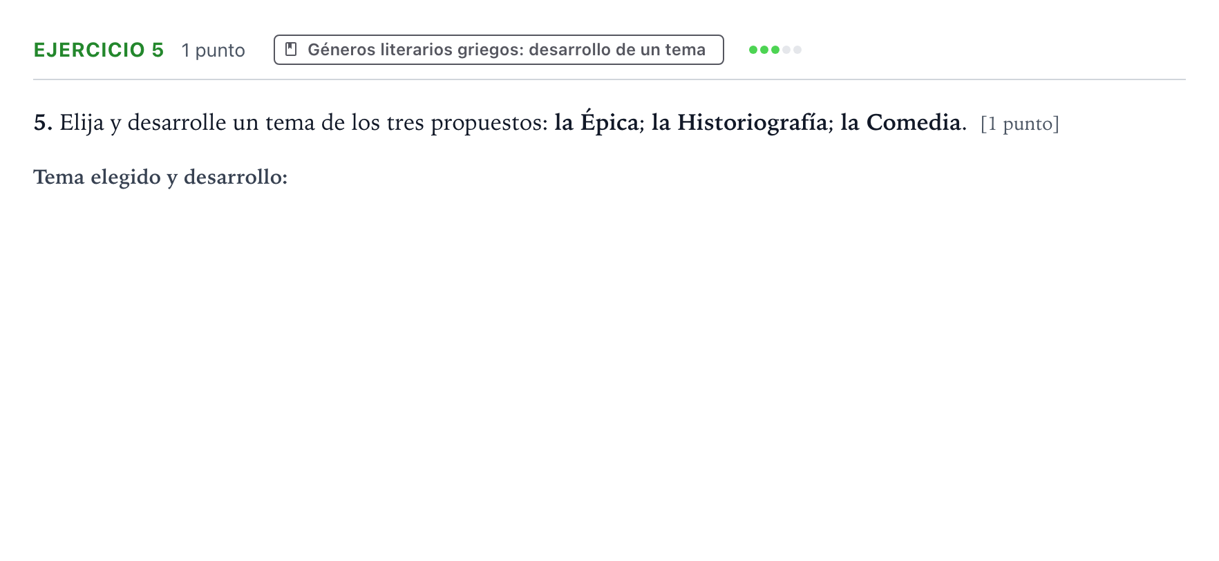 Enunciado: Problema 5 · Griego II PAU Aragón Extraordinaria 2022