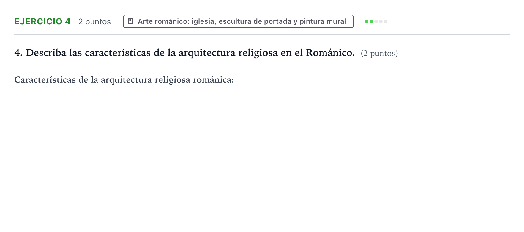 Enunciado: Problema 4 · Historia del Arte PAU Aragón Extraordinaria 2022