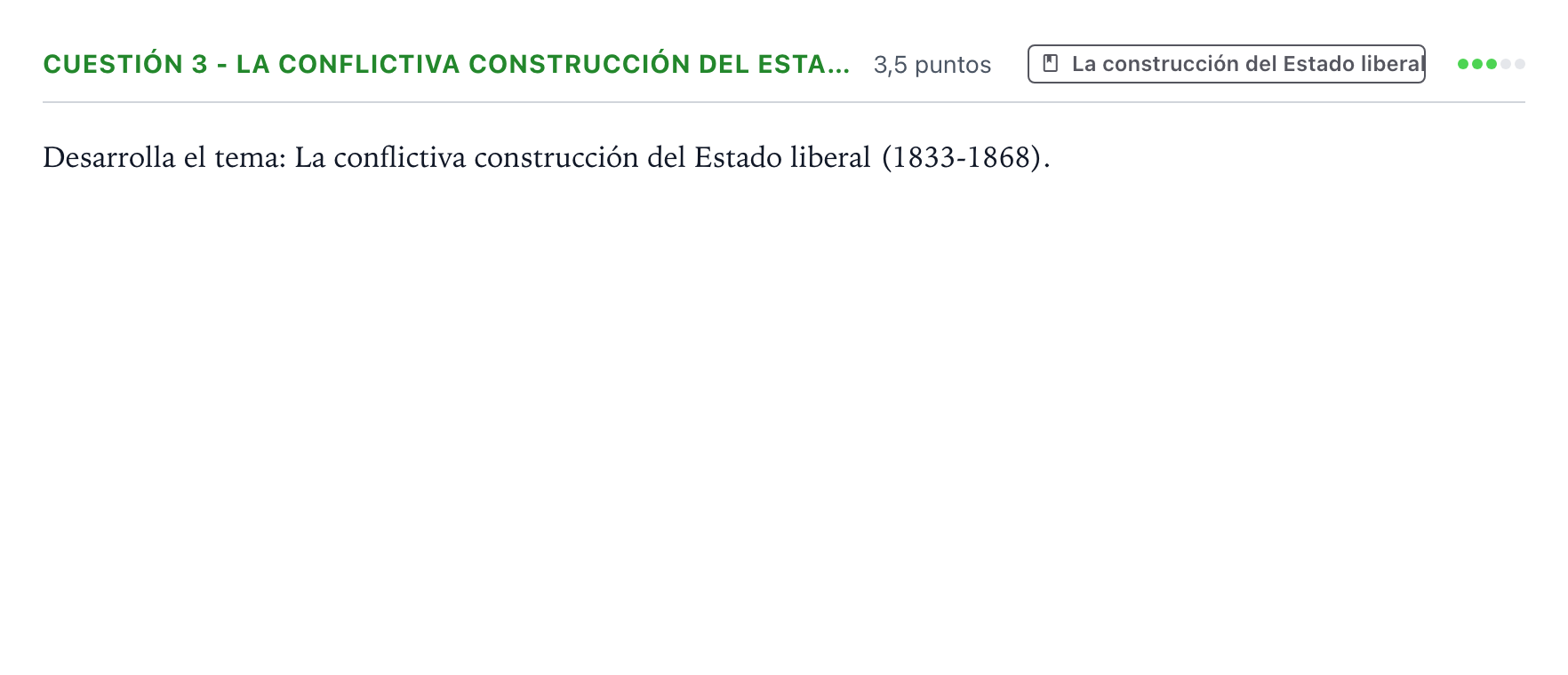 Enunciado: Cuestión 3 - La conflictiva construcción del Esta… · Historia de España PAU Aragón Ordinaria 2022