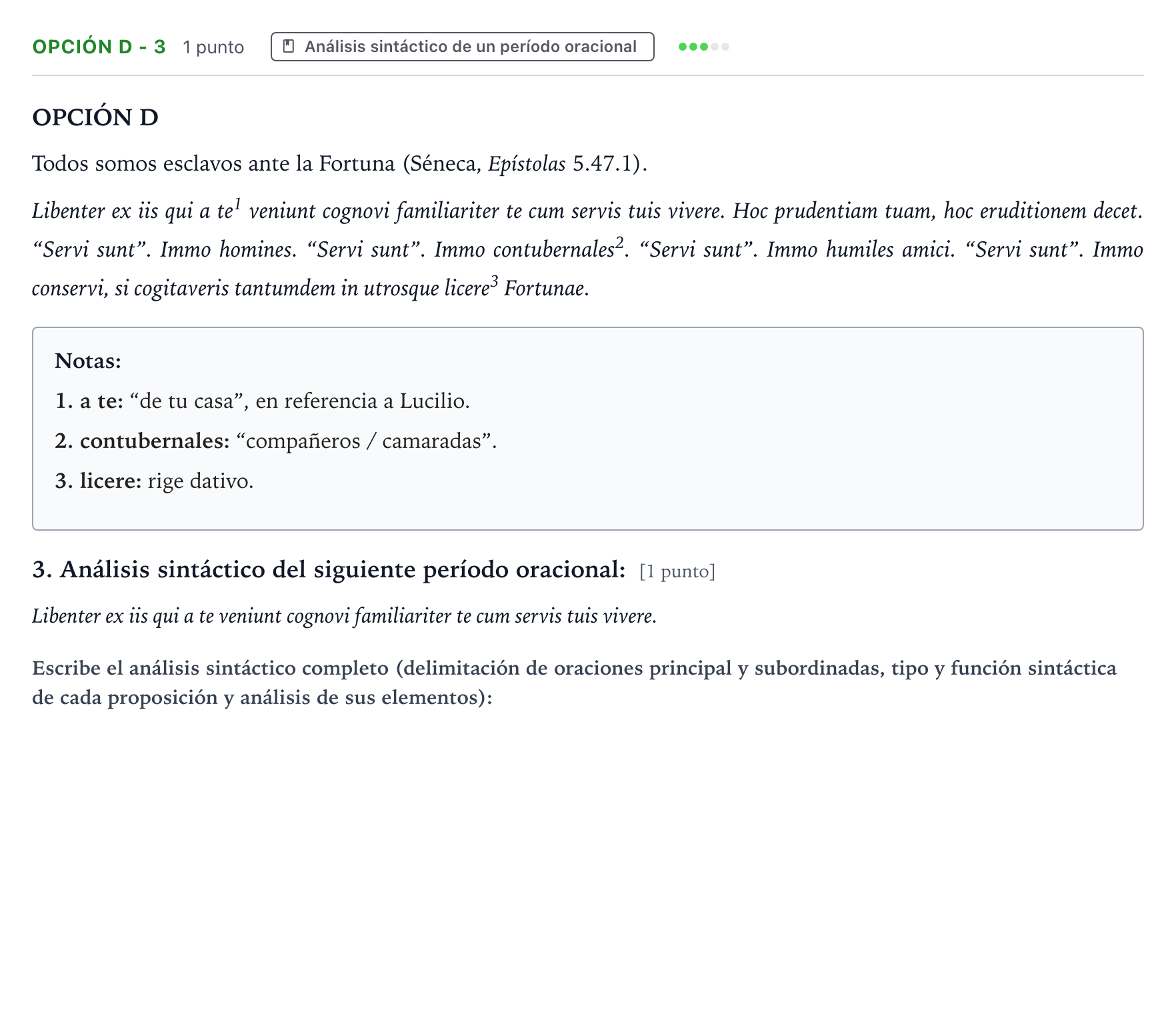 Enunciado: Opción D - 3 · Latín II PAU Aragón Extraordinaria 2022
