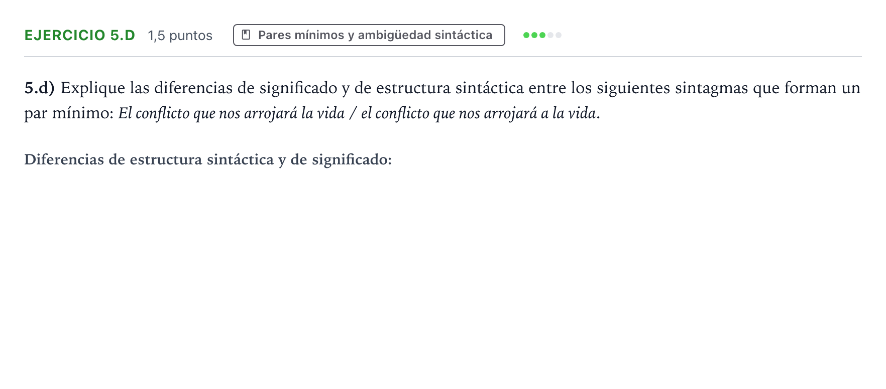 Enunciado: Ejercicio 5.d · Lengua Castellana y Literatura II PAU Aragón Extraordinaria 2022