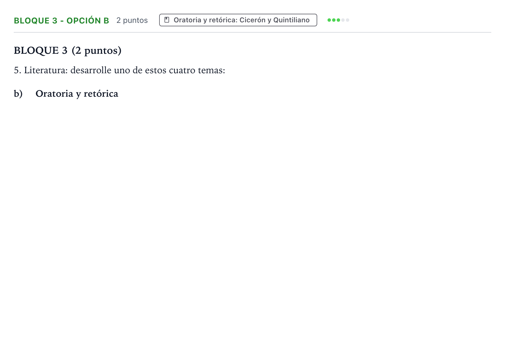 Enunciado: Bloque 3 - Opción b · Latín II PAU Aragón Ordinaria 2022