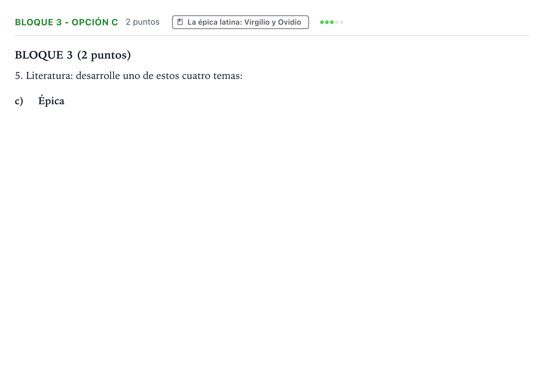 Enunciado: Bloque 3 - Opción c · Latín II PAU Aragón Ordinaria 2022