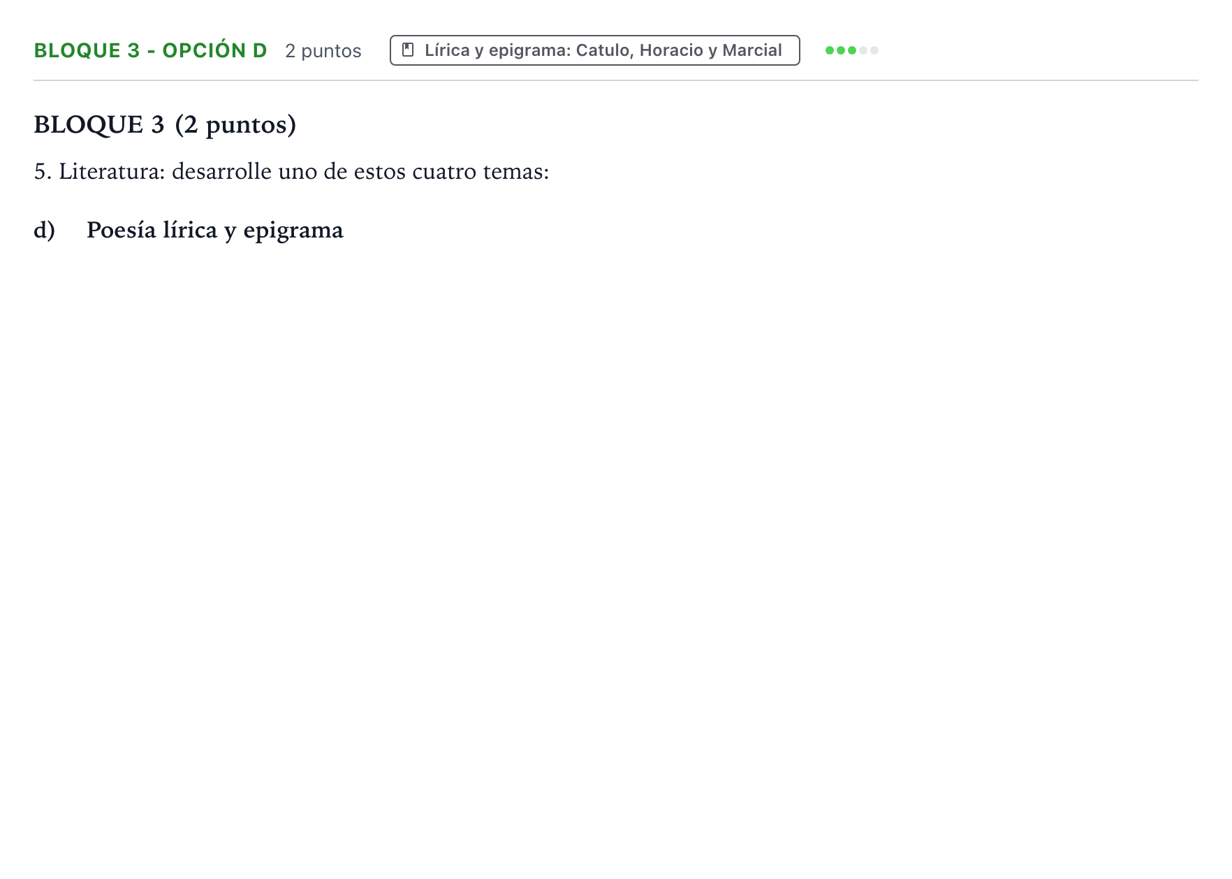 Enunciado: Bloque 3 - Opción d · Latín II PAU Aragón Ordinaria 2022