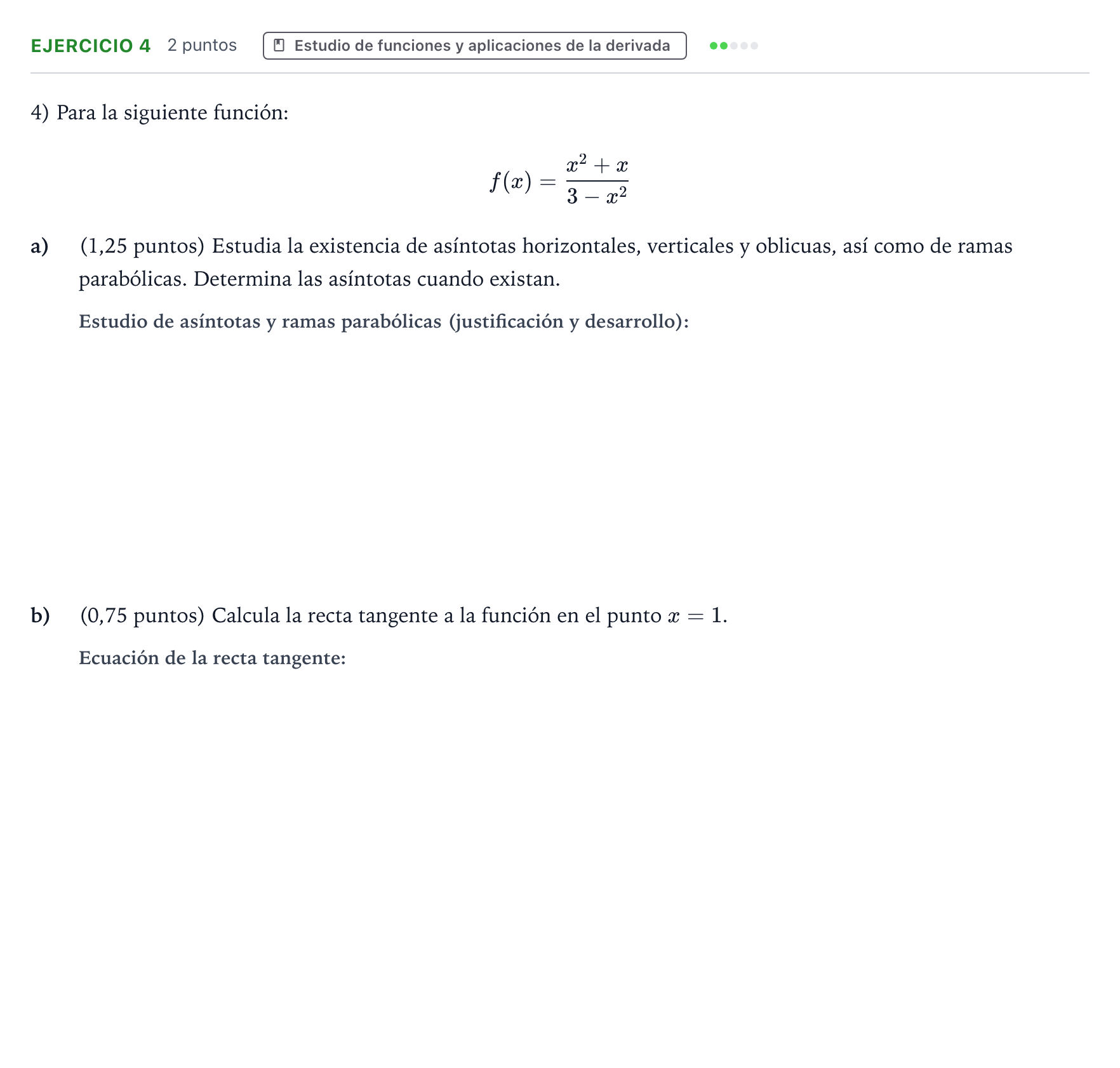 Enunciado: Problema 4 · Matemáticas II PAU Aragón Extraordinaria 2022